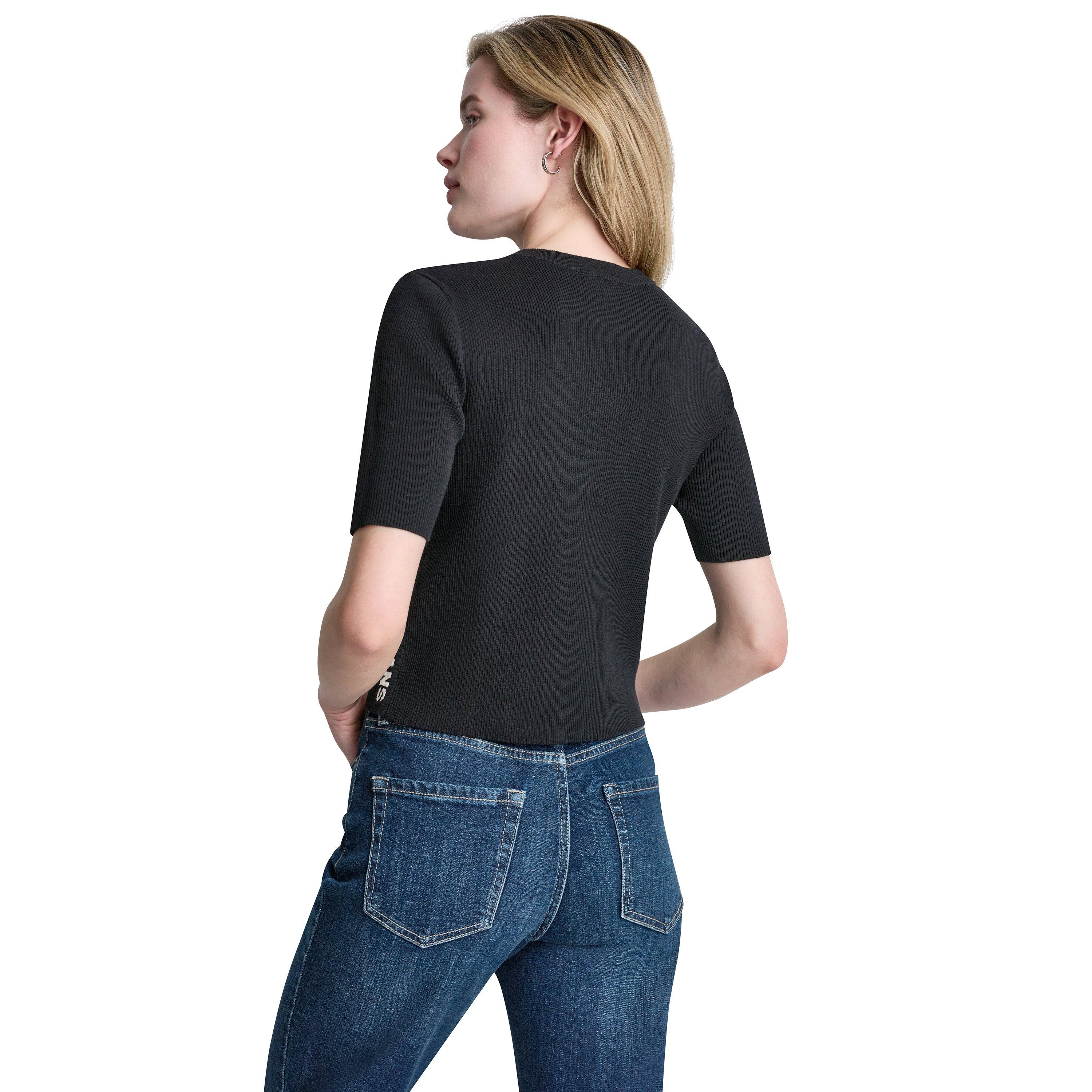 Black/ Eggnog - DKNY - Women's Knitted Top - 3