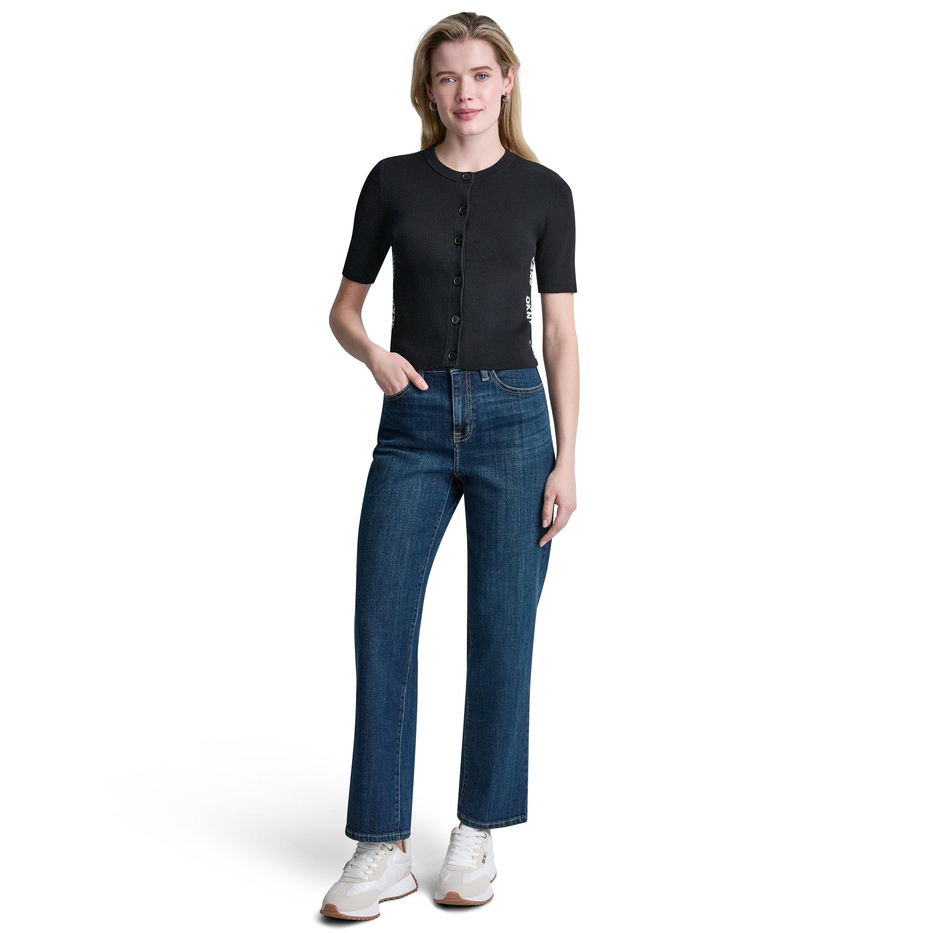 Black/ Eggnog - DKNY - Women's Knitted Top - 4