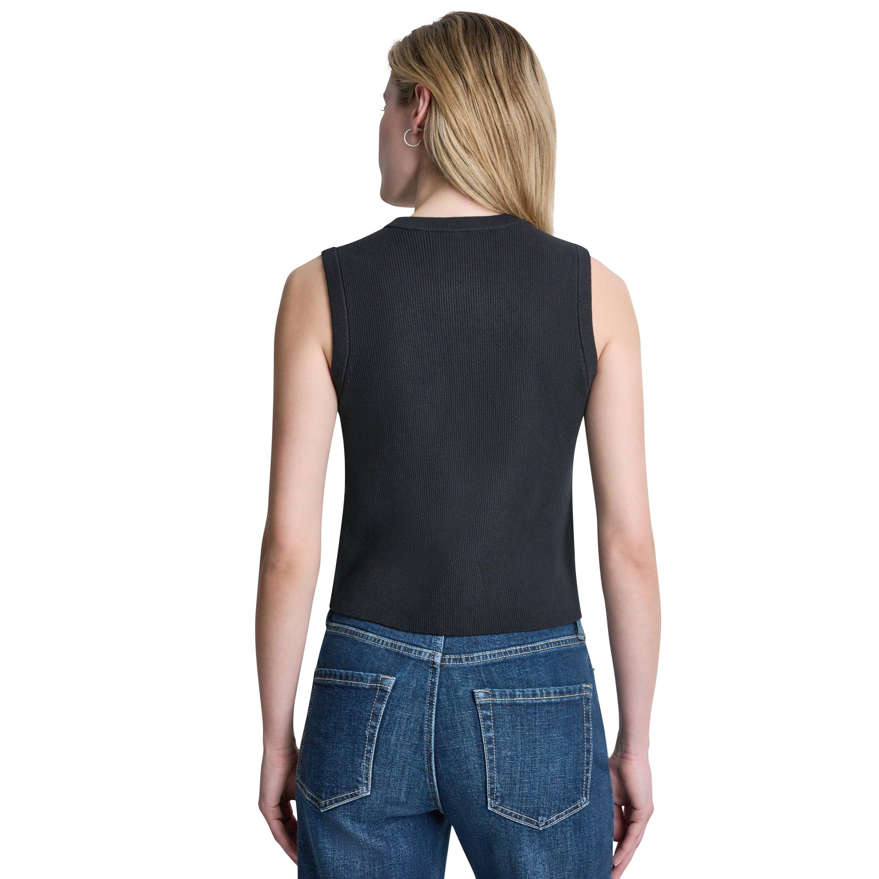 Black/ Eggnog - DKNY - Womens Knitted Top - 4