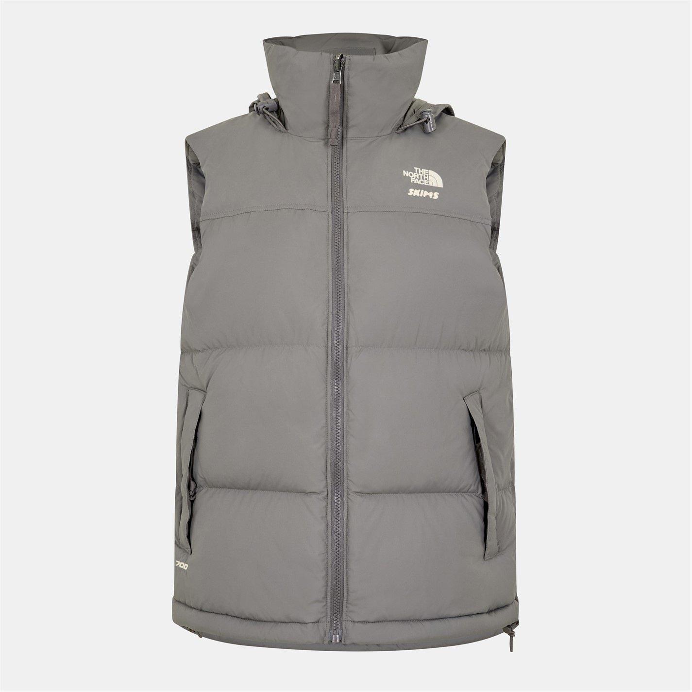 TNF x Skims Womens 1996 Nuptse Vest - SK Gunmetal - Size 10 (S)