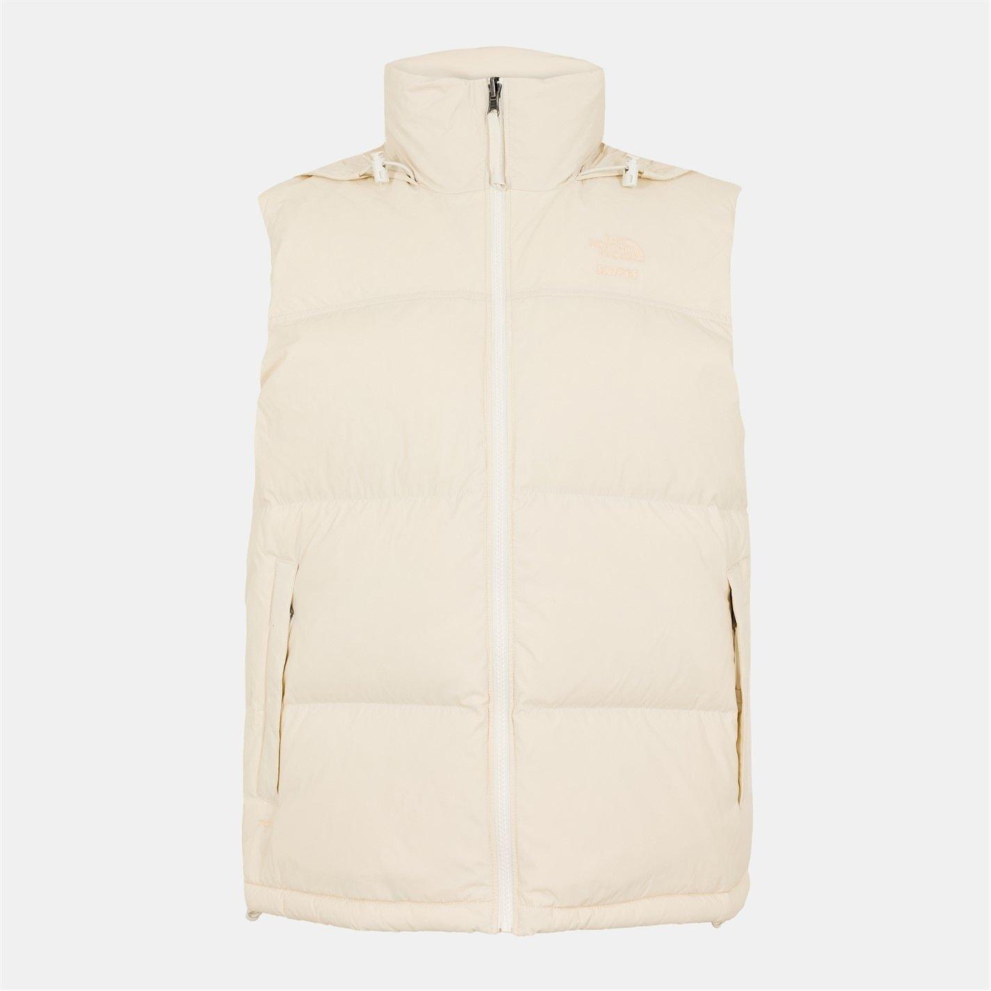 TNF x Skims Womens 1996 Nuptse Vest - SK Bone - Size 14 (L)