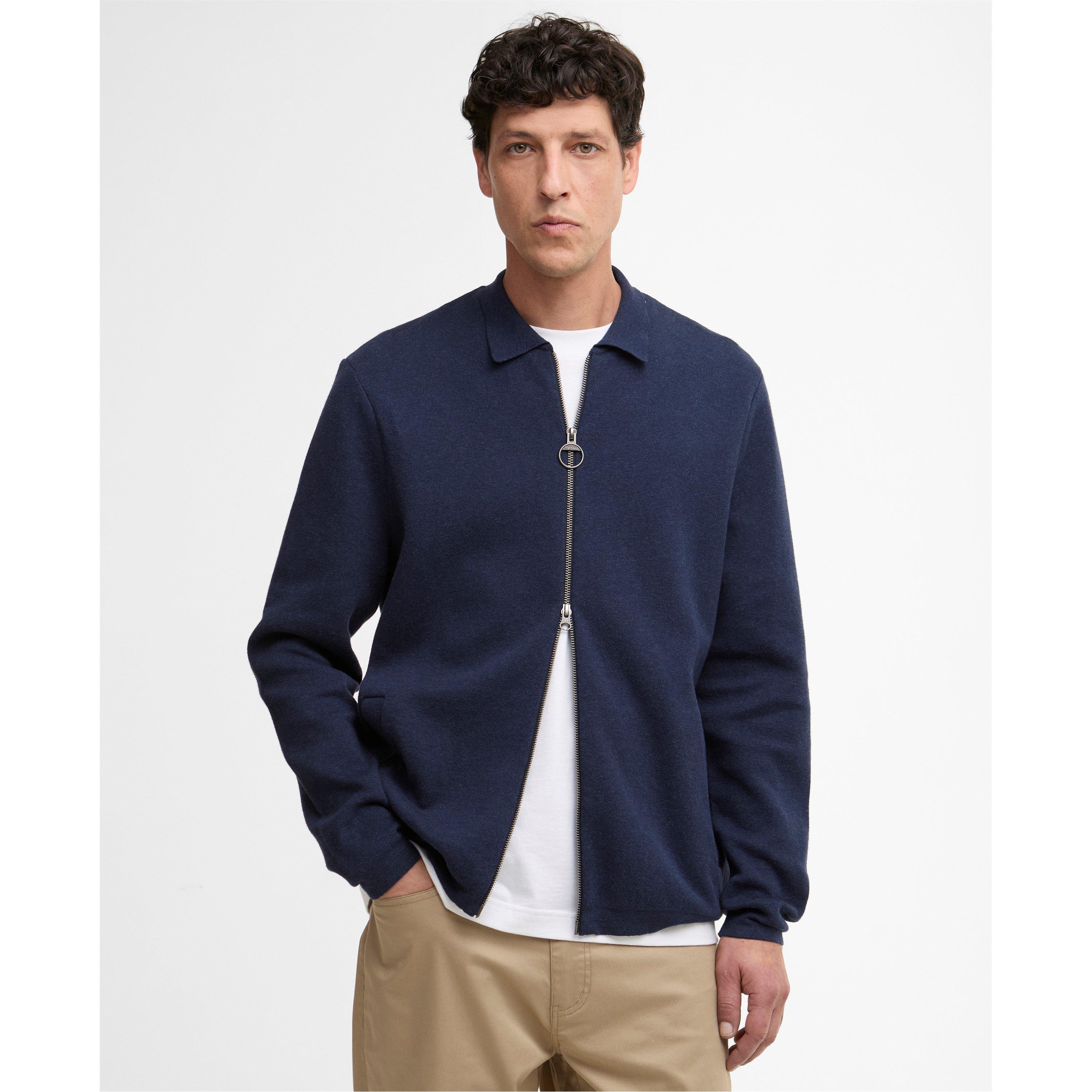 Navy - Barbour - Mens Crowcombe Zip Jumper - 2