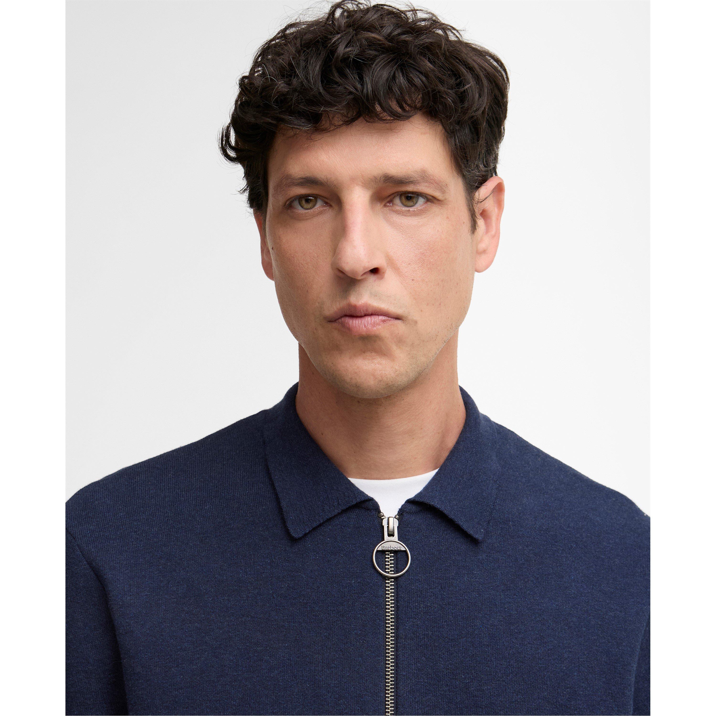 Navy - Barbour - Mens Crowcombe Zip Jumper - 4
