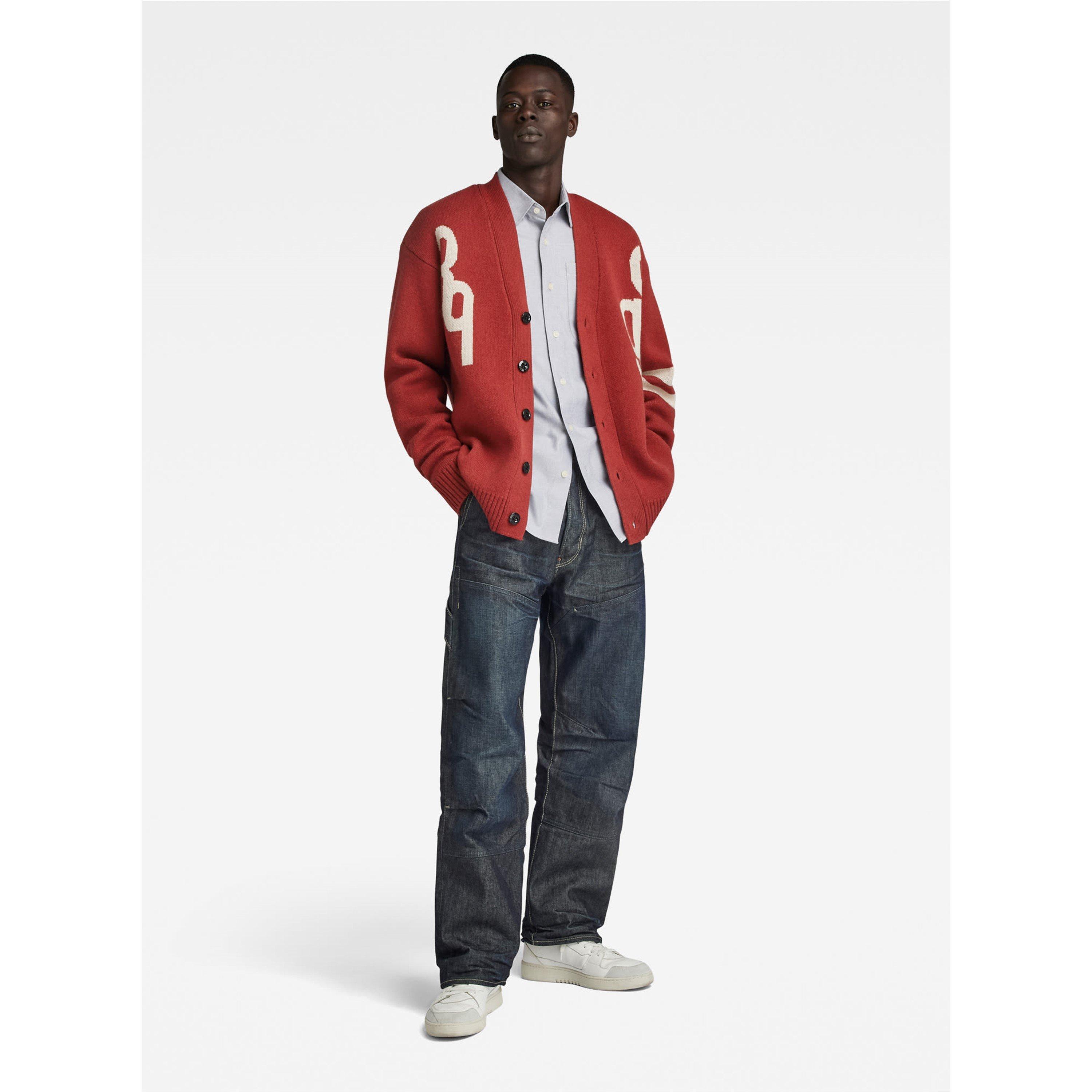 Rojo quemado - G Star - Men's Holiday 89 Loose Knitted Cardigan - 1
