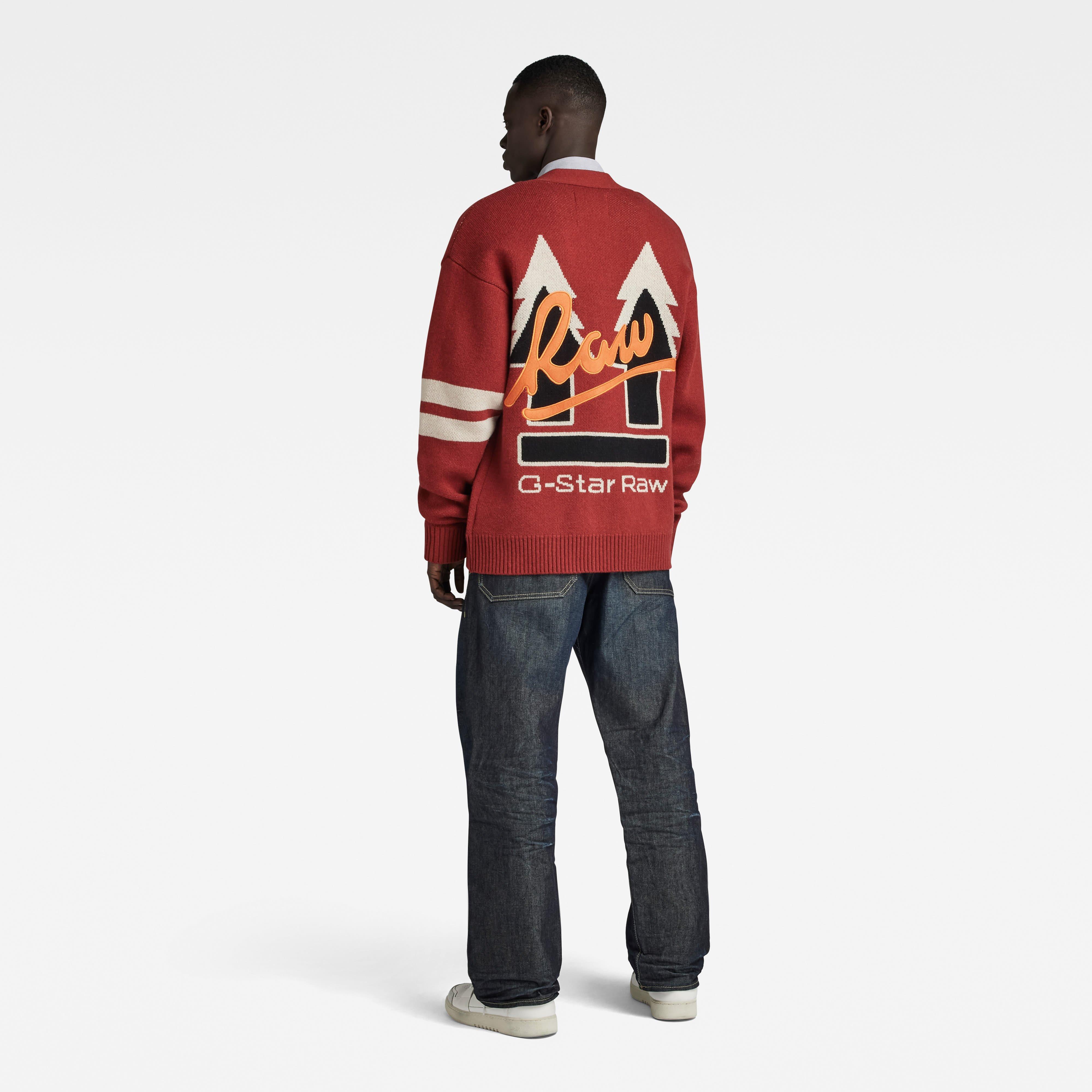 Rojo quemado - G Star - Men's Holiday 89 Loose Knitted Cardigan - 3