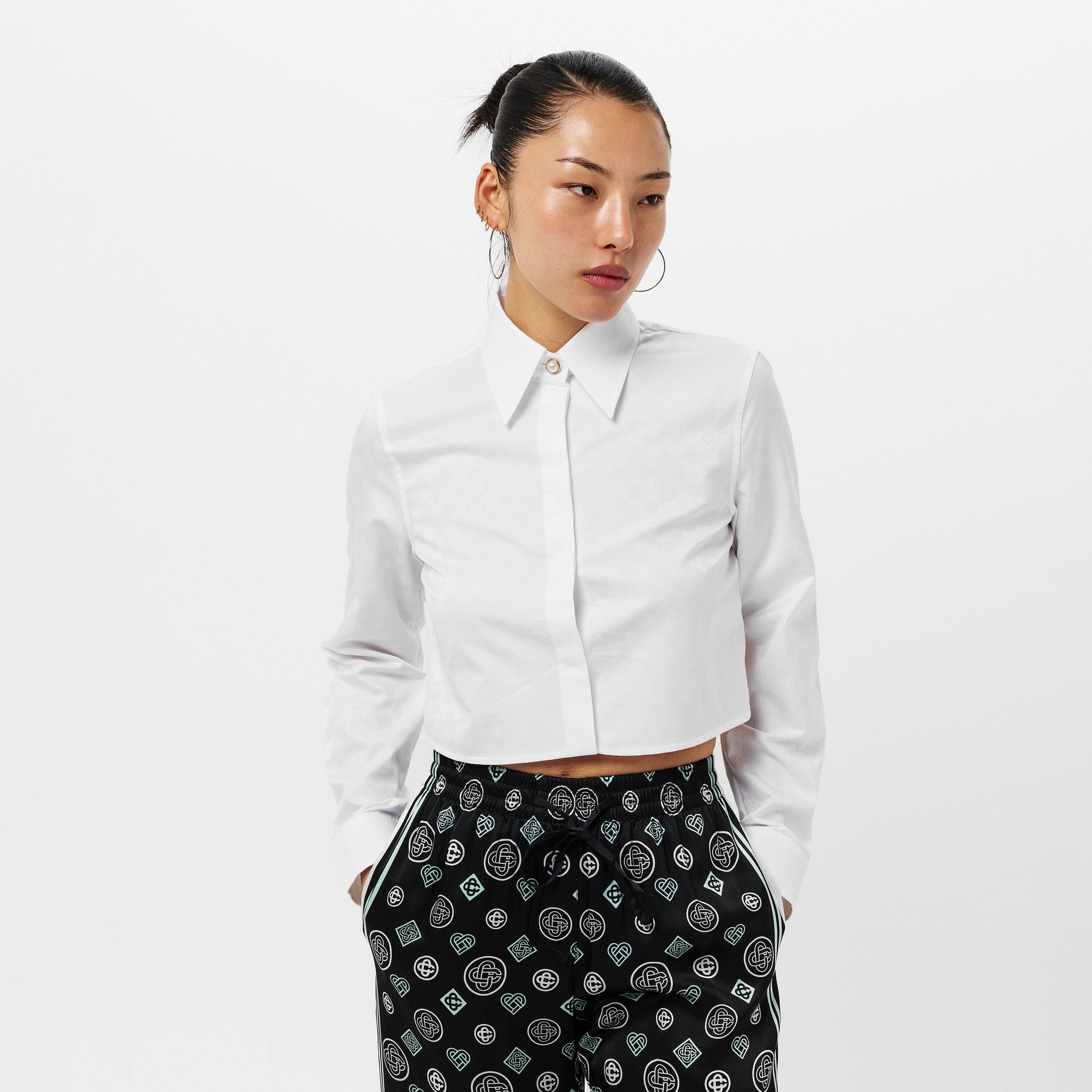 White - Casablanca - Women's Casa Mono Long-Sleeve Patterned Shirt - 3