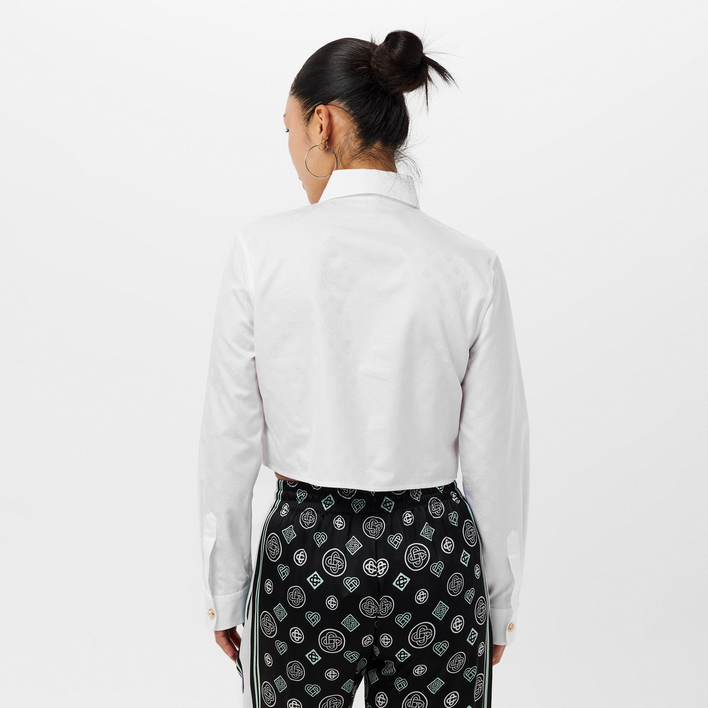 White - Casablanca - Women's Casa Mono Long-Sleeve Patterned Shirt - 4