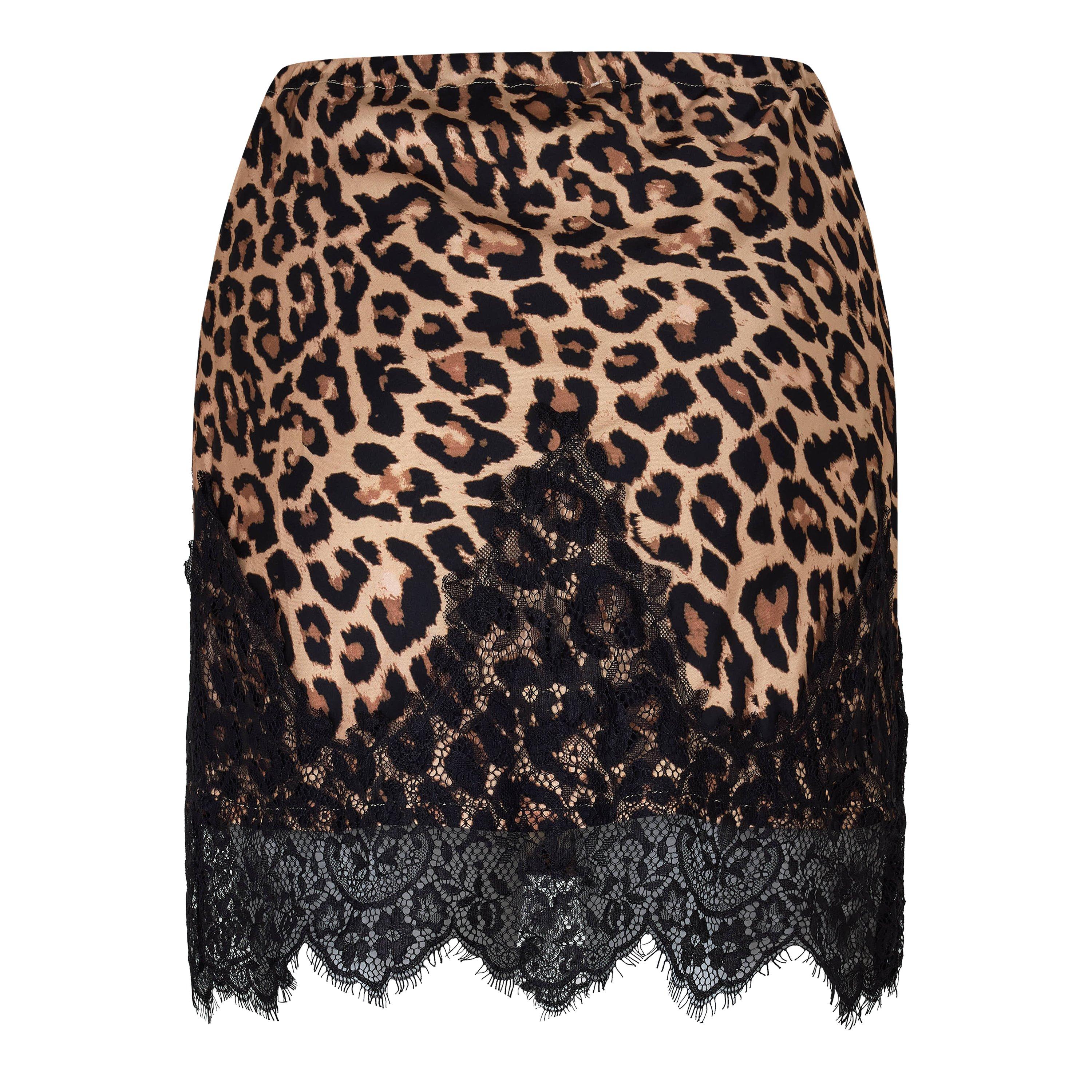 Leo/Blk - Never Fully Dressed - Womens Maeva Mini Skirt - 2