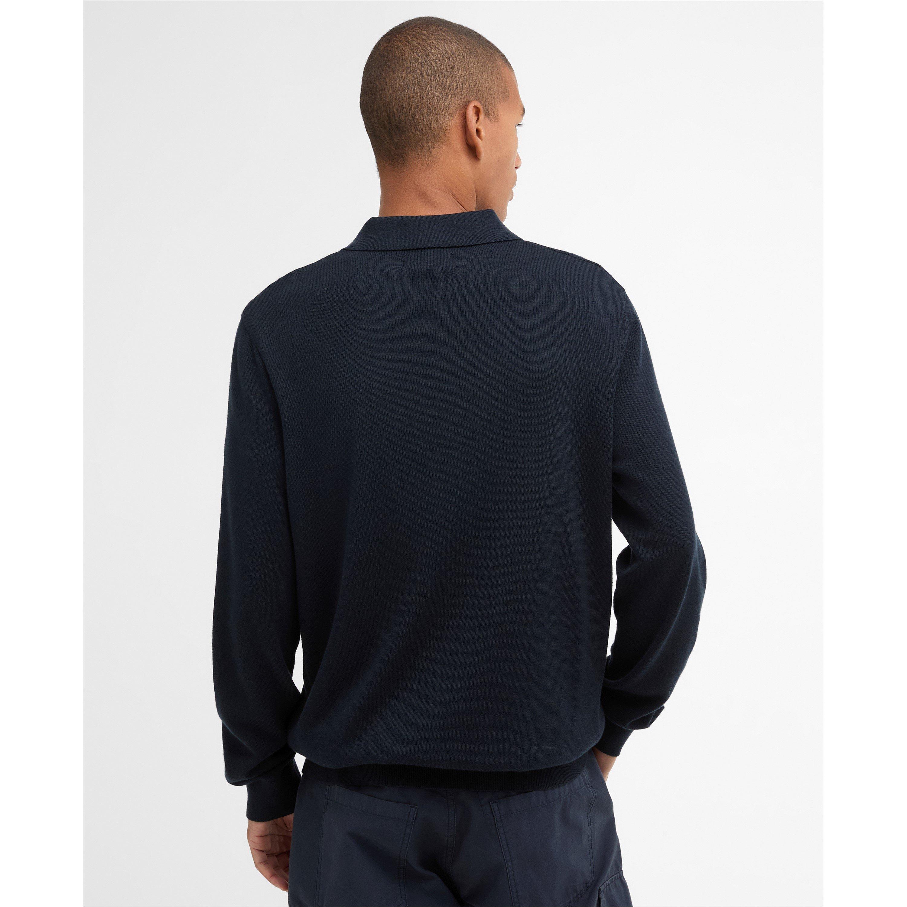 Navy - Barbour - Mens Knitted Polo - 3