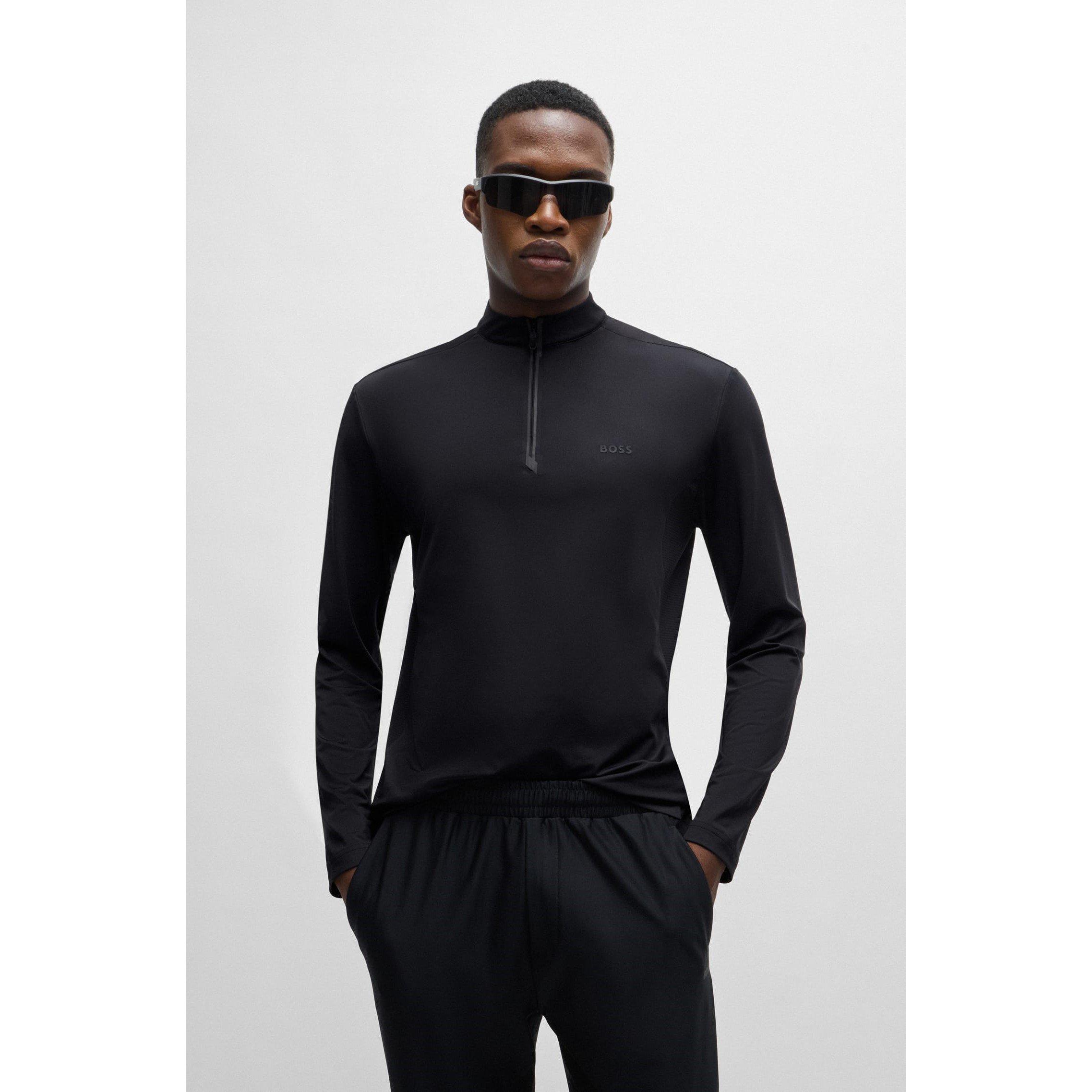 Black - Boss - Men's Reflective Log Polo Shirt with Decorative Branding - 4