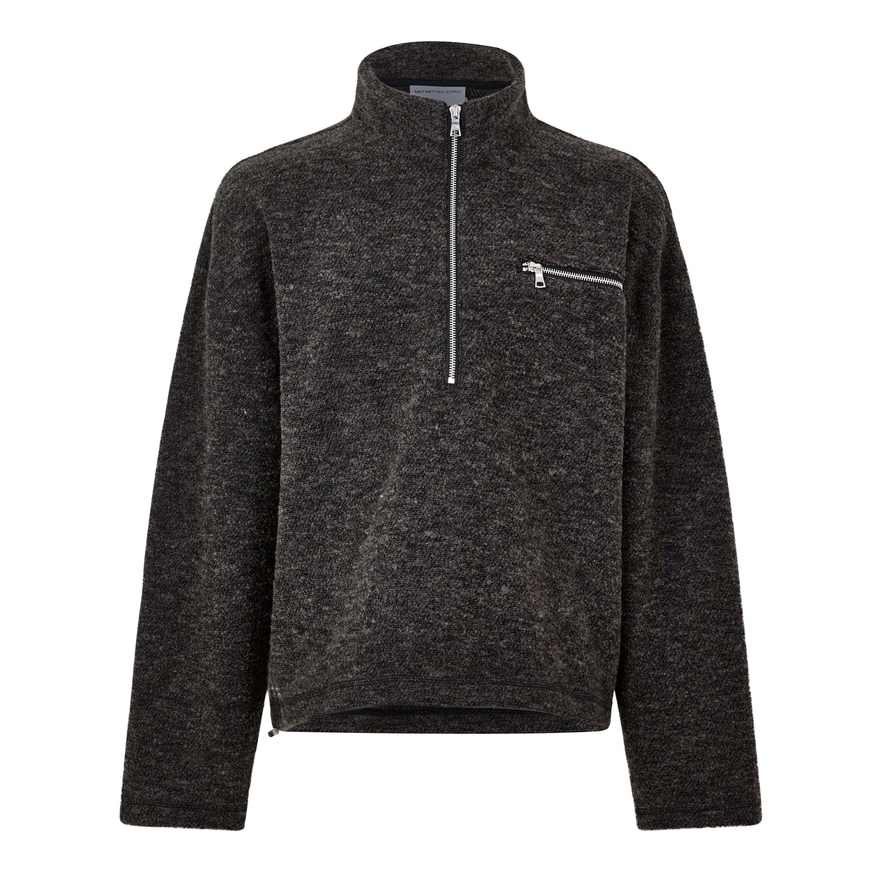Charcoal Mel - MKI MIYUKI ZOKU - MKI Boucle Qtr Zip Sn64 - 1