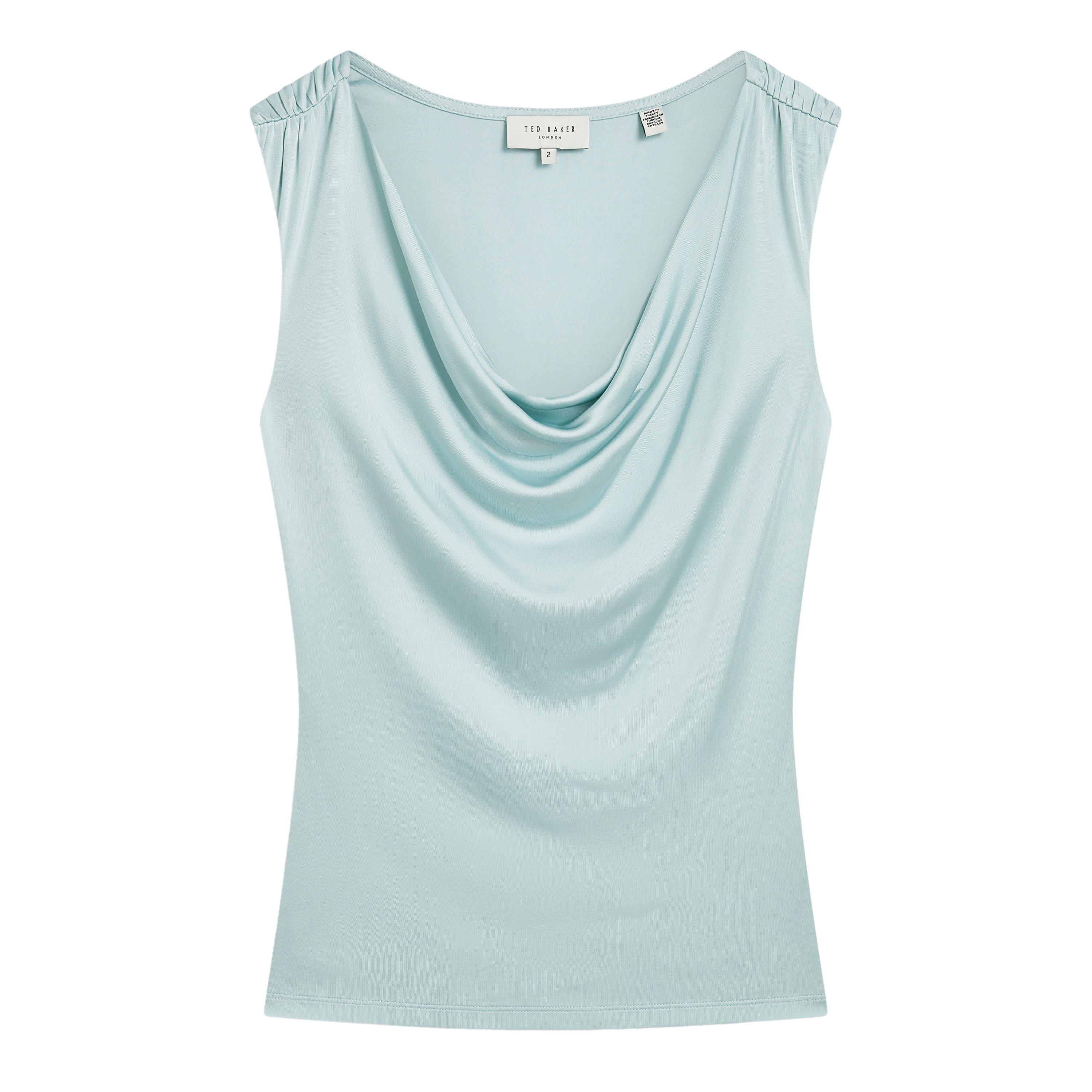 Sky-Blue - Ted Baker - Ted Baker Cowl Neck Sleeveless Top - 1