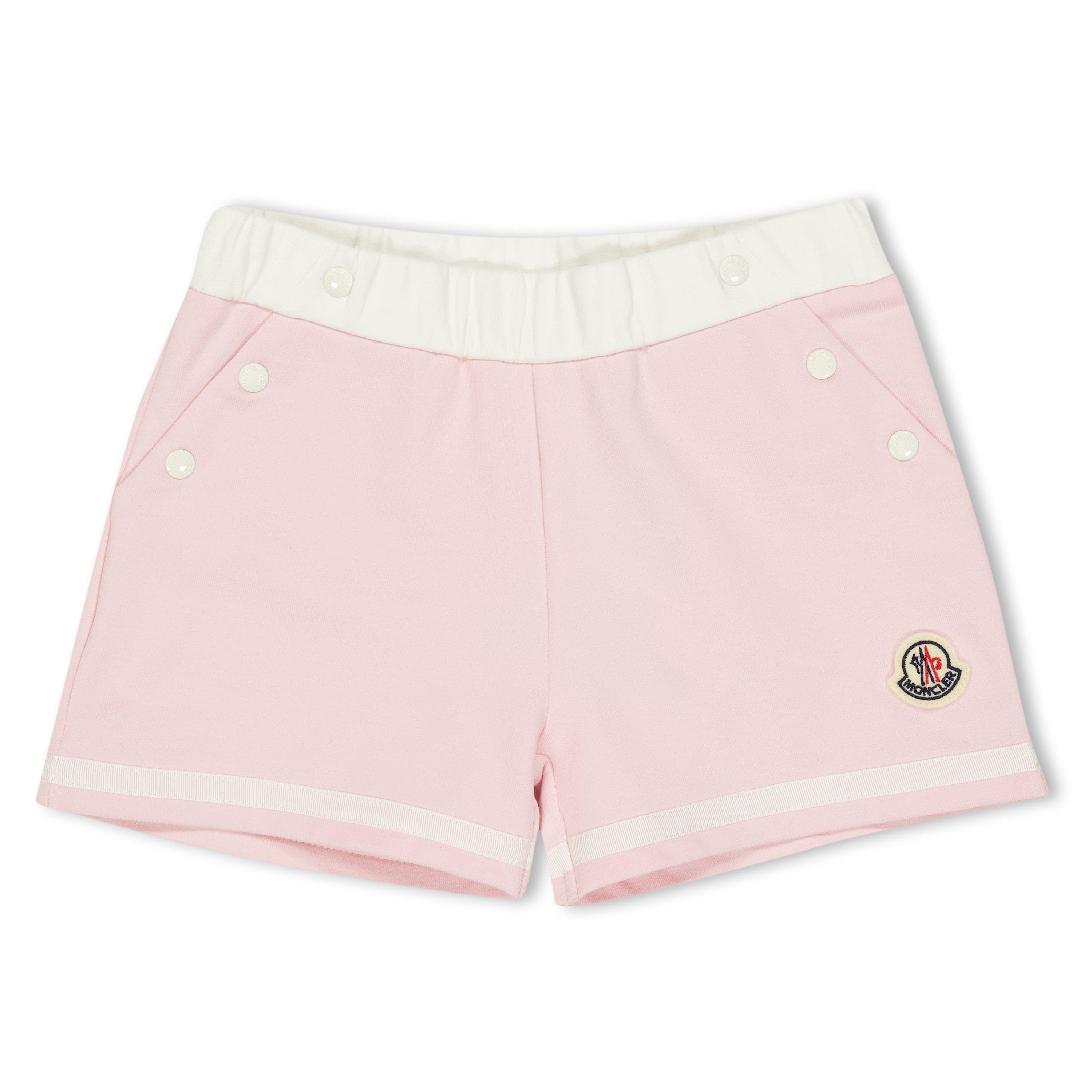 Moncler Kids' Fleece Jogger Shorts - Pink 505 - Size 3Y