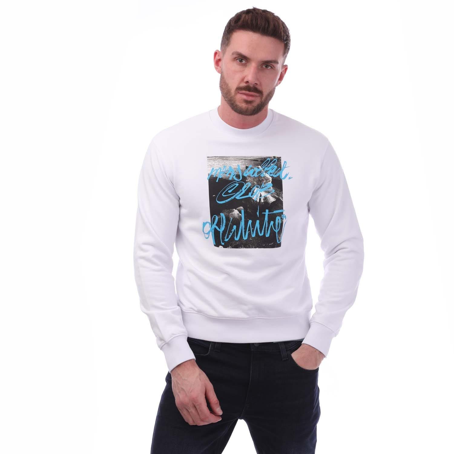 White Black - Off White - Rocks Type Slim Crewneck Sweatshirt - 1