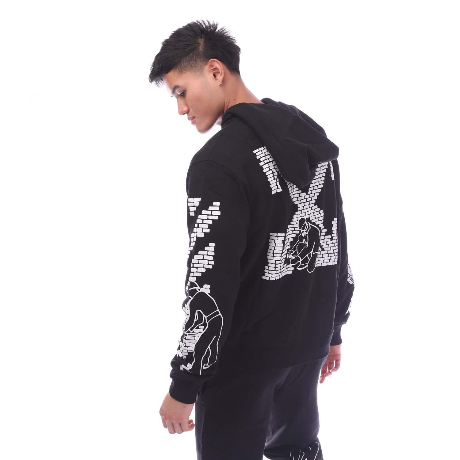 Black-White - Off White - Bricks Slim Zip Hoodie - 3