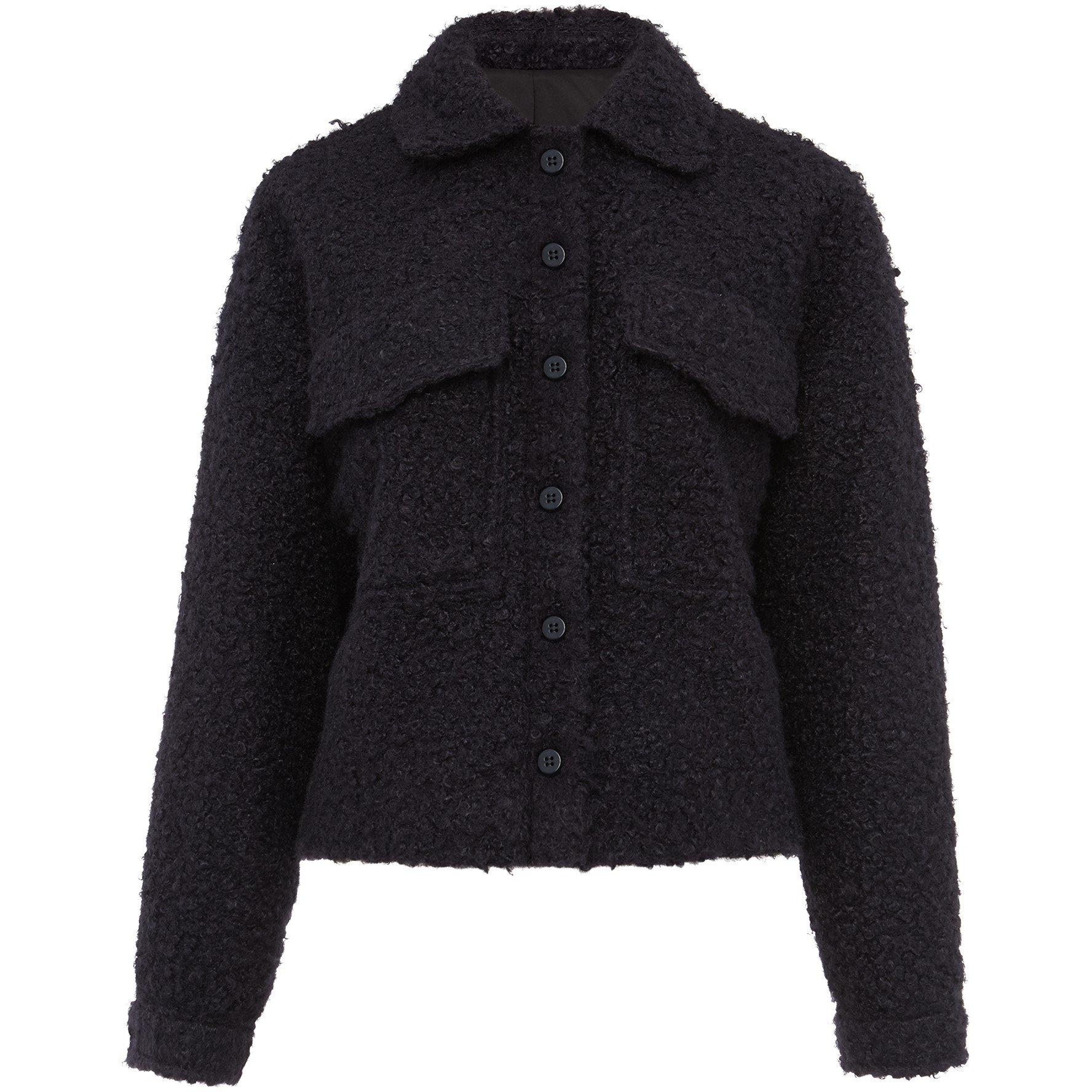 Phase Eight Women's Blake Boxy Borg Teddy Texture Jacket - Navy - 14