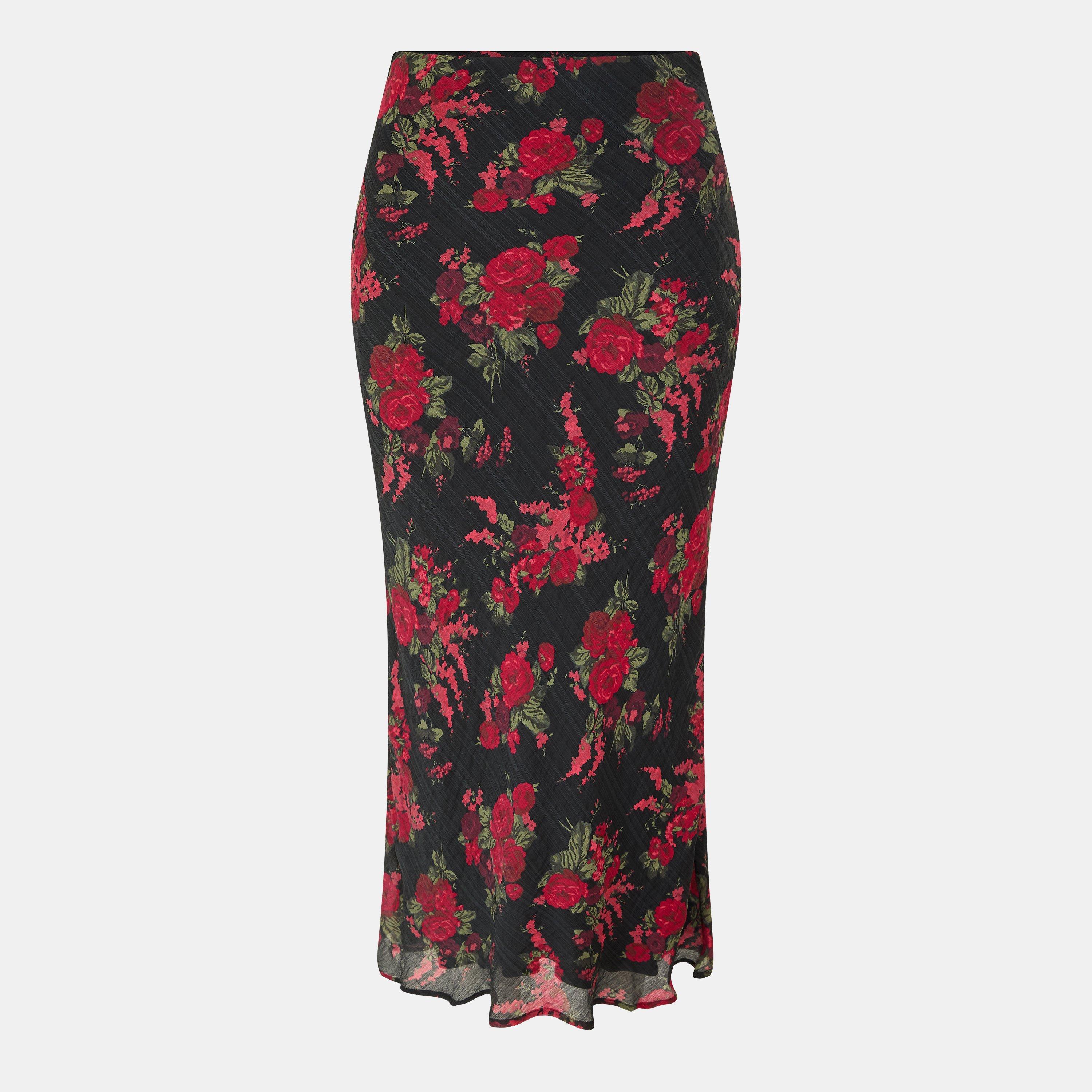 Brown - Nobodys Child - Women's Lotus Midi Skirt - 1
