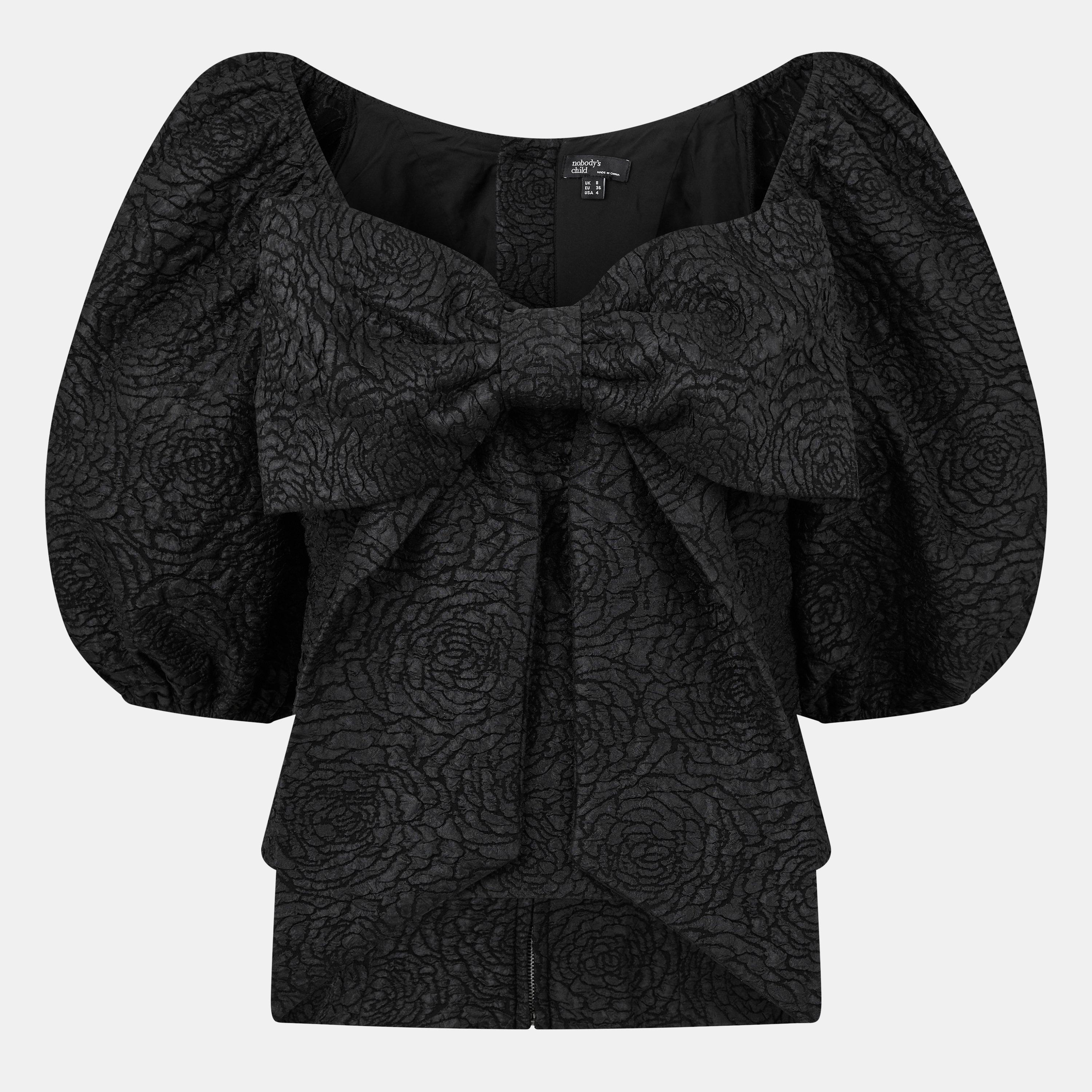Nobodys Child Women's Greta Puff Sleeve Top - Black - 8 (XS)