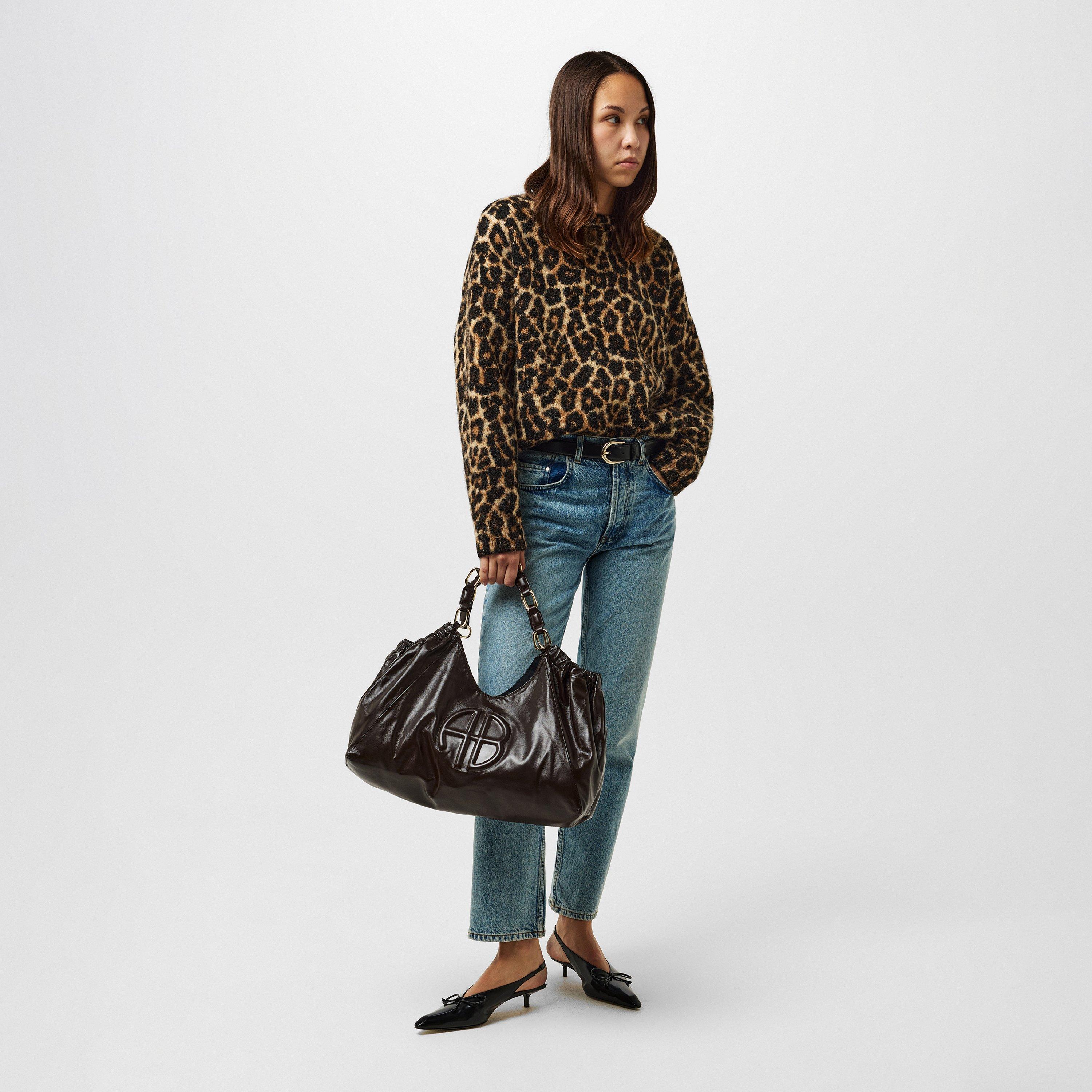 BROWN LEO - Anine Bing - Women's Crew Neck Jumper - 6