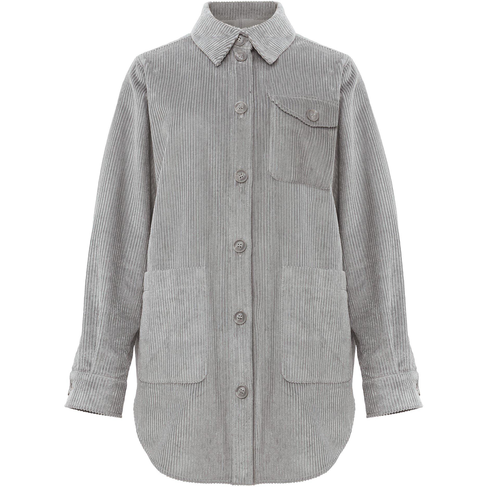 Phase Eight Women's Katrina Corduroy Oversized Shacket - Grey/Silver - 08