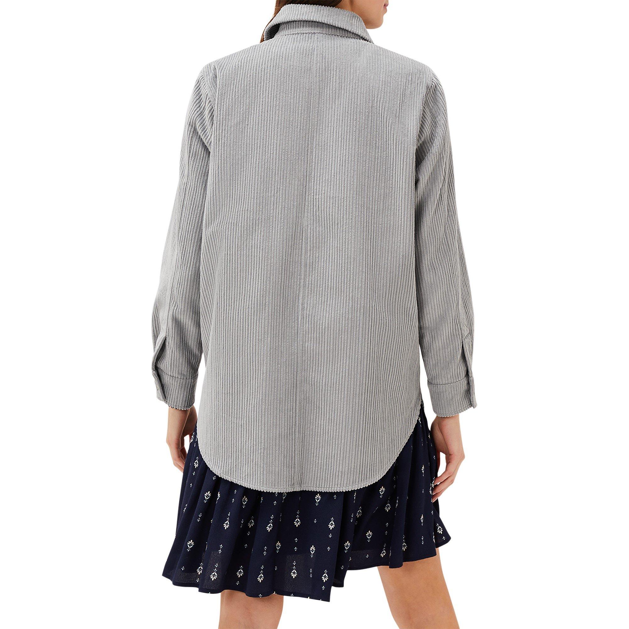 Grey/Silver - Phase Eight - Women's Katrina Corduroy Oversized Shacket - 3