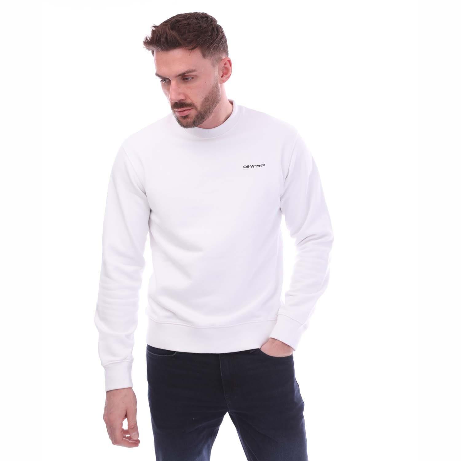 White Black - Off White - Wave Outline Diagonal Slim Crewneck Sweatshirt - 1