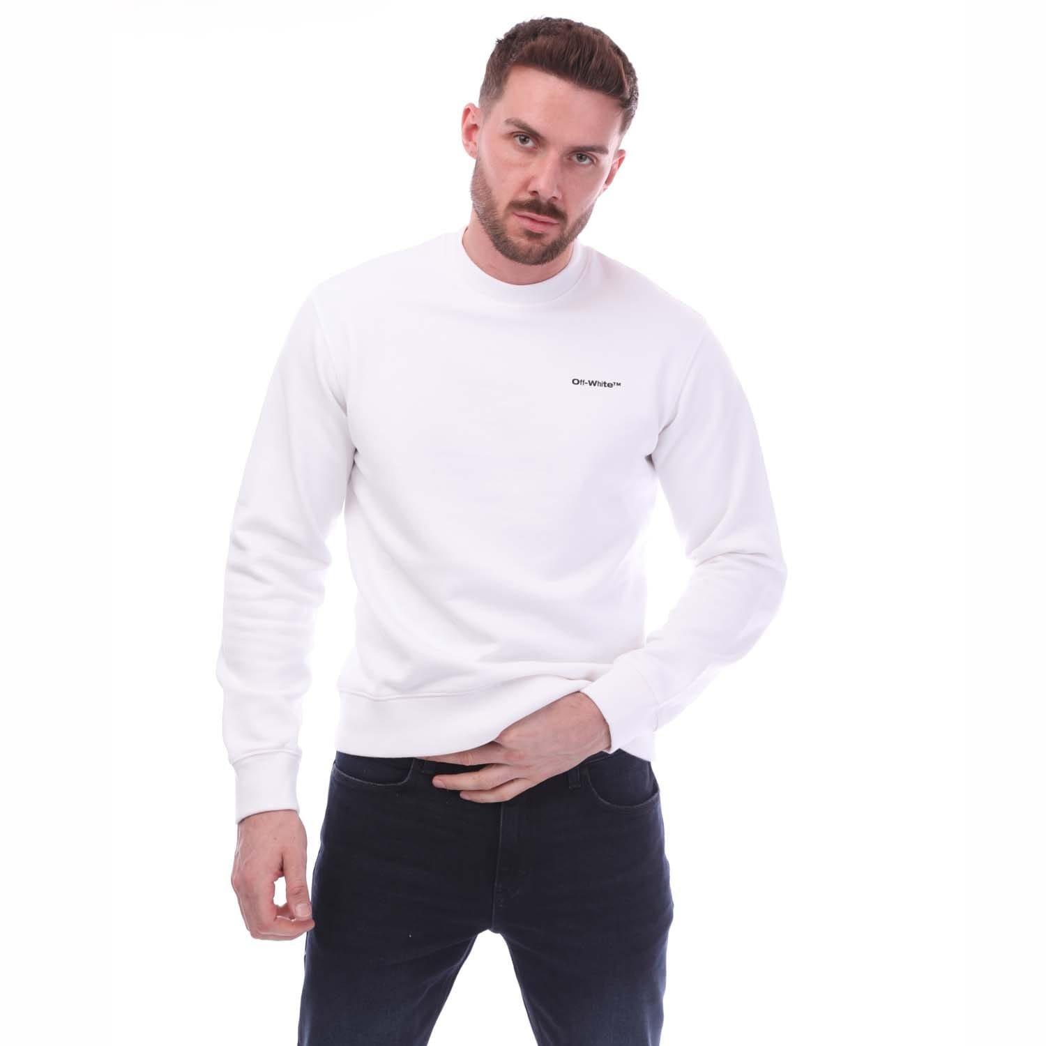 White Black - Off White - Wave Outline Diagonal Slim Crewneck Sweatshirt - 2