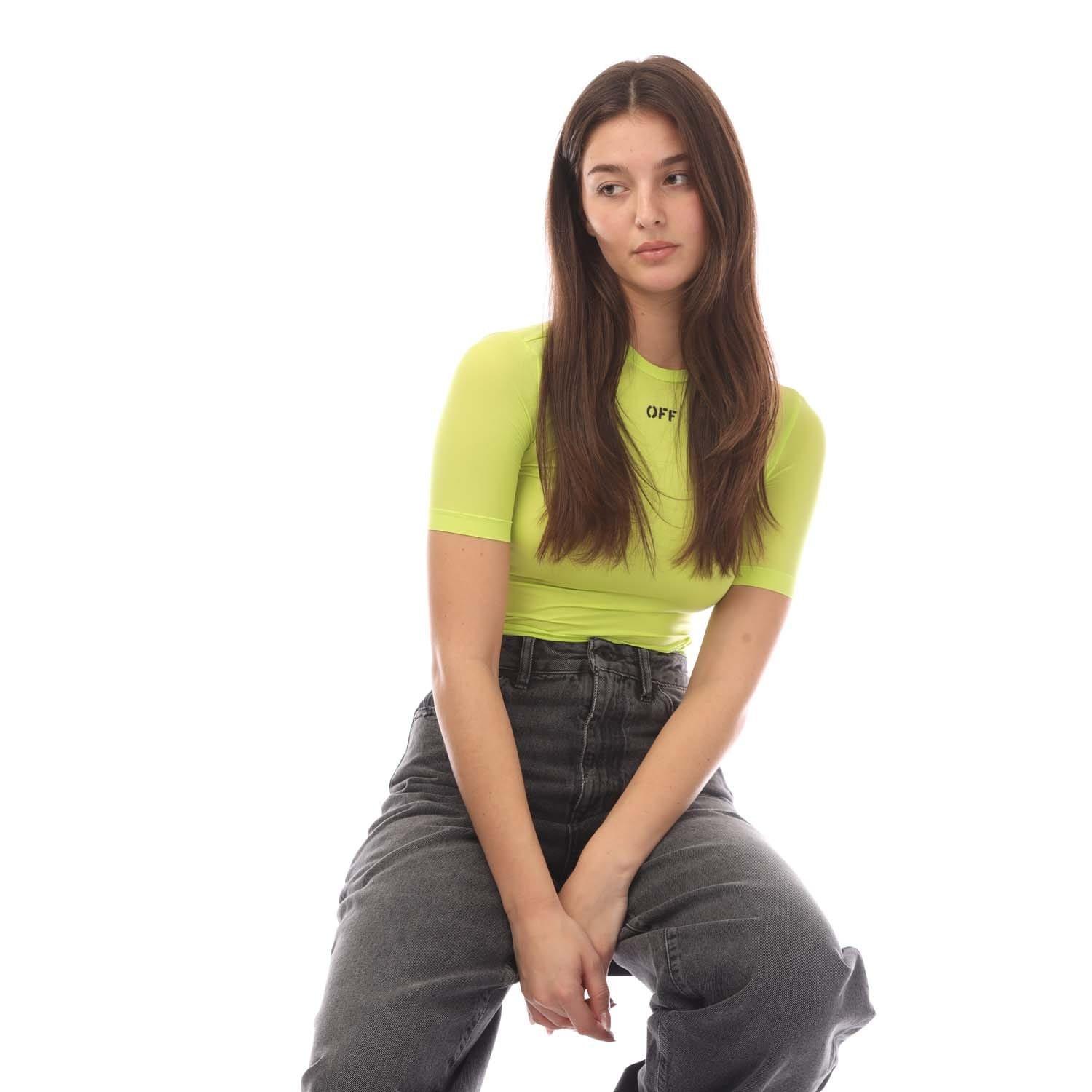 Yellow - Off White - Off Stamp Sec Skin Crew Neck T-Shirt - 5