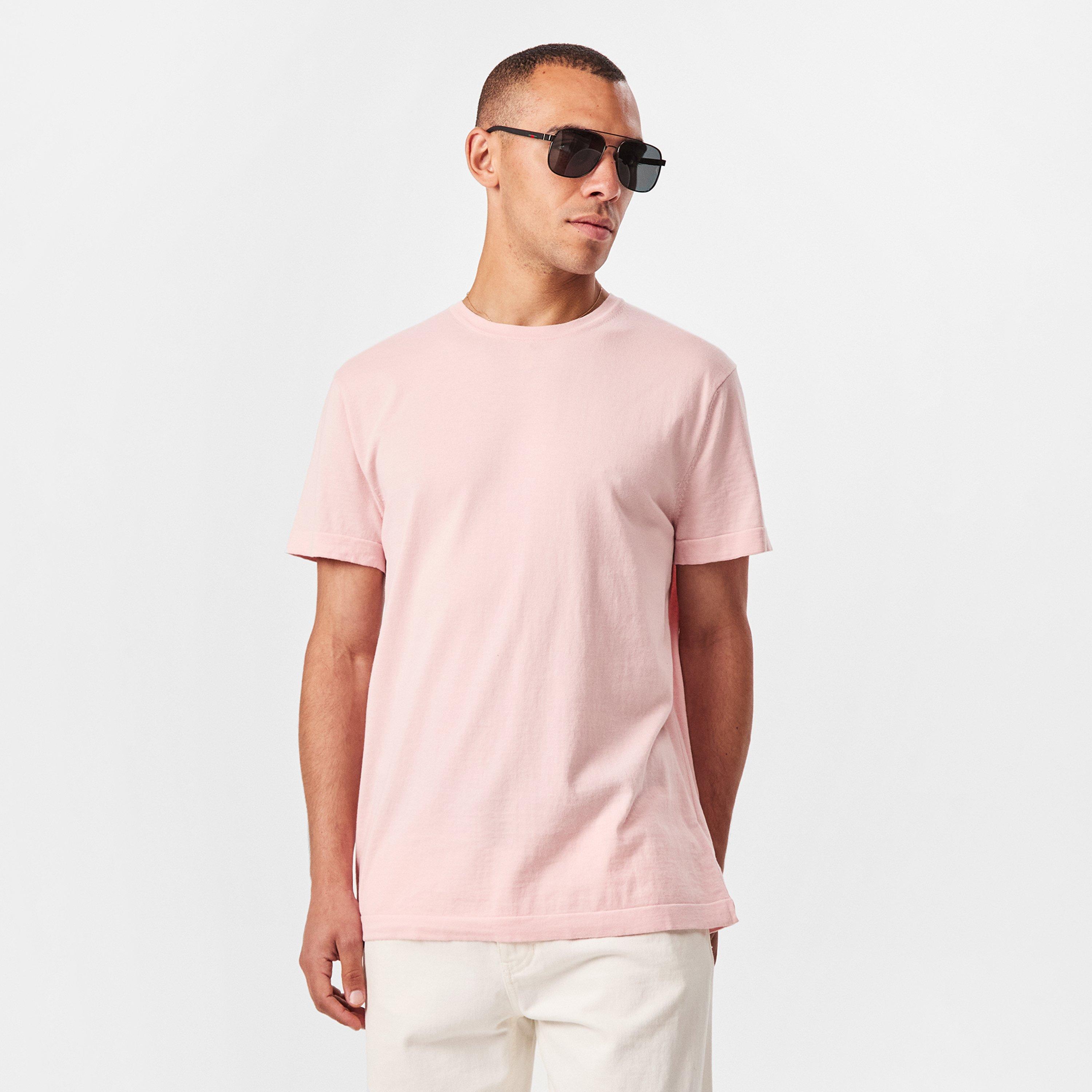 Bright Pink 673 - Boss - Men's Double Breasted Cotton Short Sleeve Crew Neck Jumper - 3