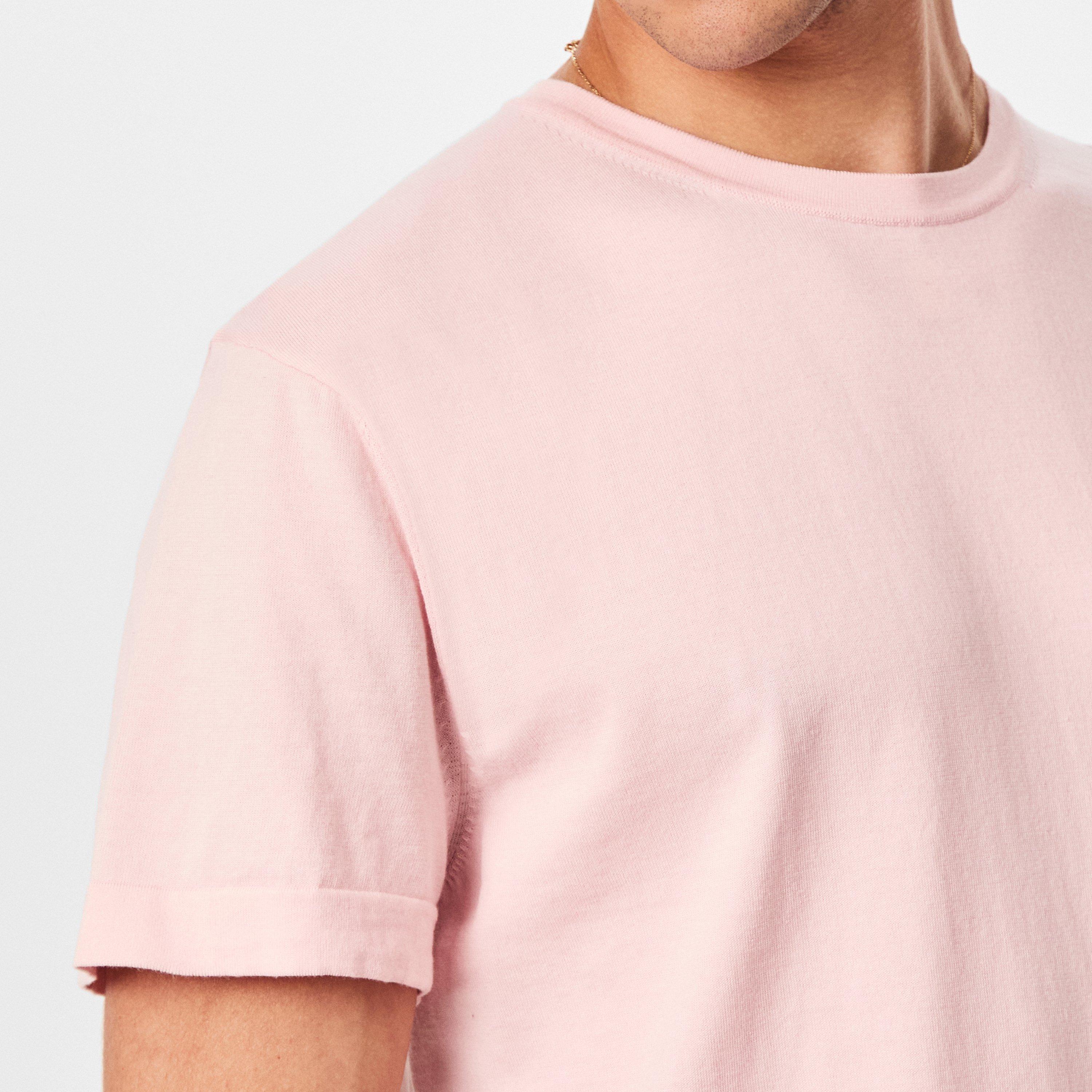 Bright Pink 673 - Boss - Men's Double Breasted Cotton Short Sleeve Crew Neck Jumper - 5