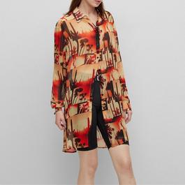 Hugo Evishi Patterned Shirt Dress