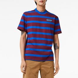 Lacoste Striped 3D Print Cotton T-Shirt