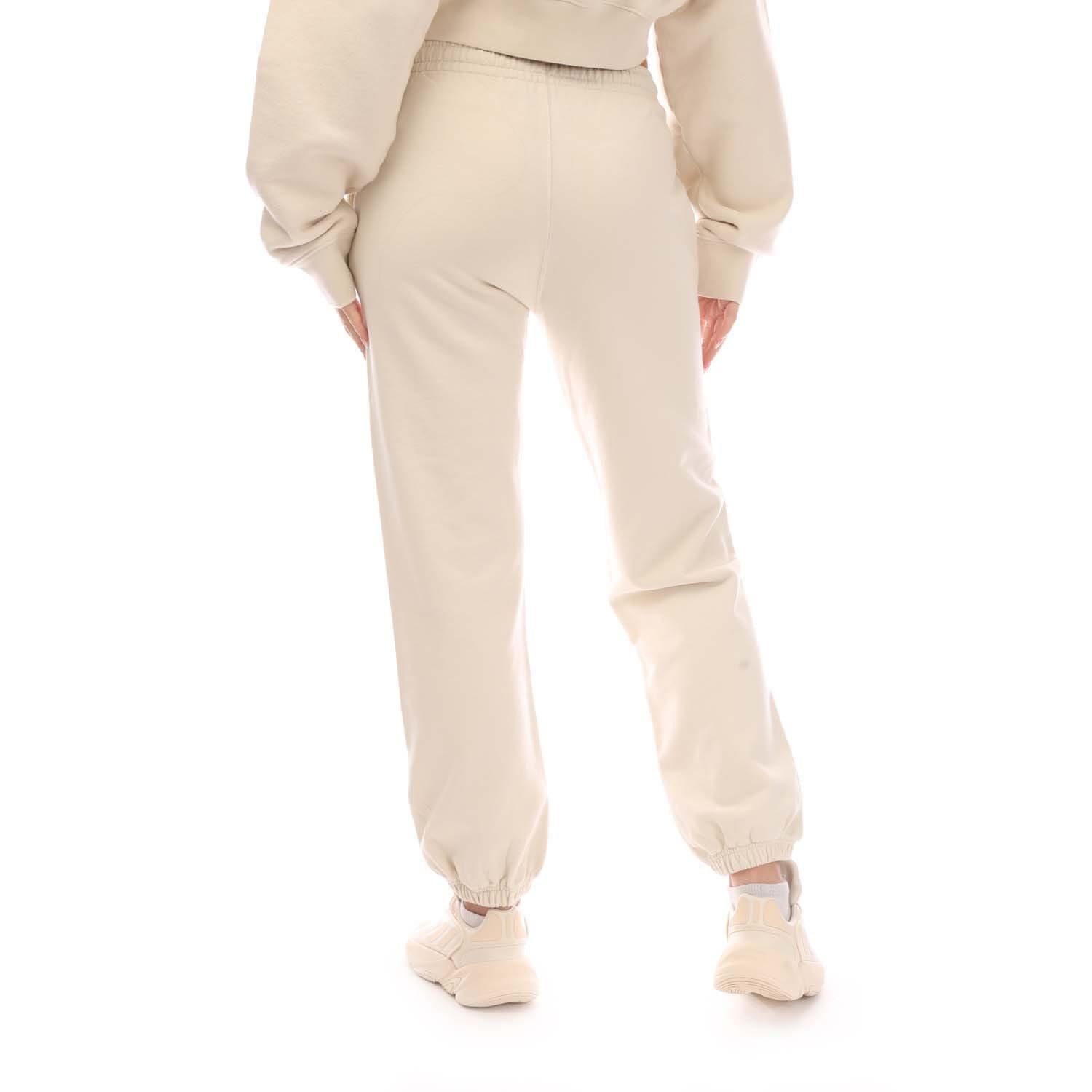 Grey White - Off White - Women's Swimming Man Sweatpants, Elasticated Waistband - 2