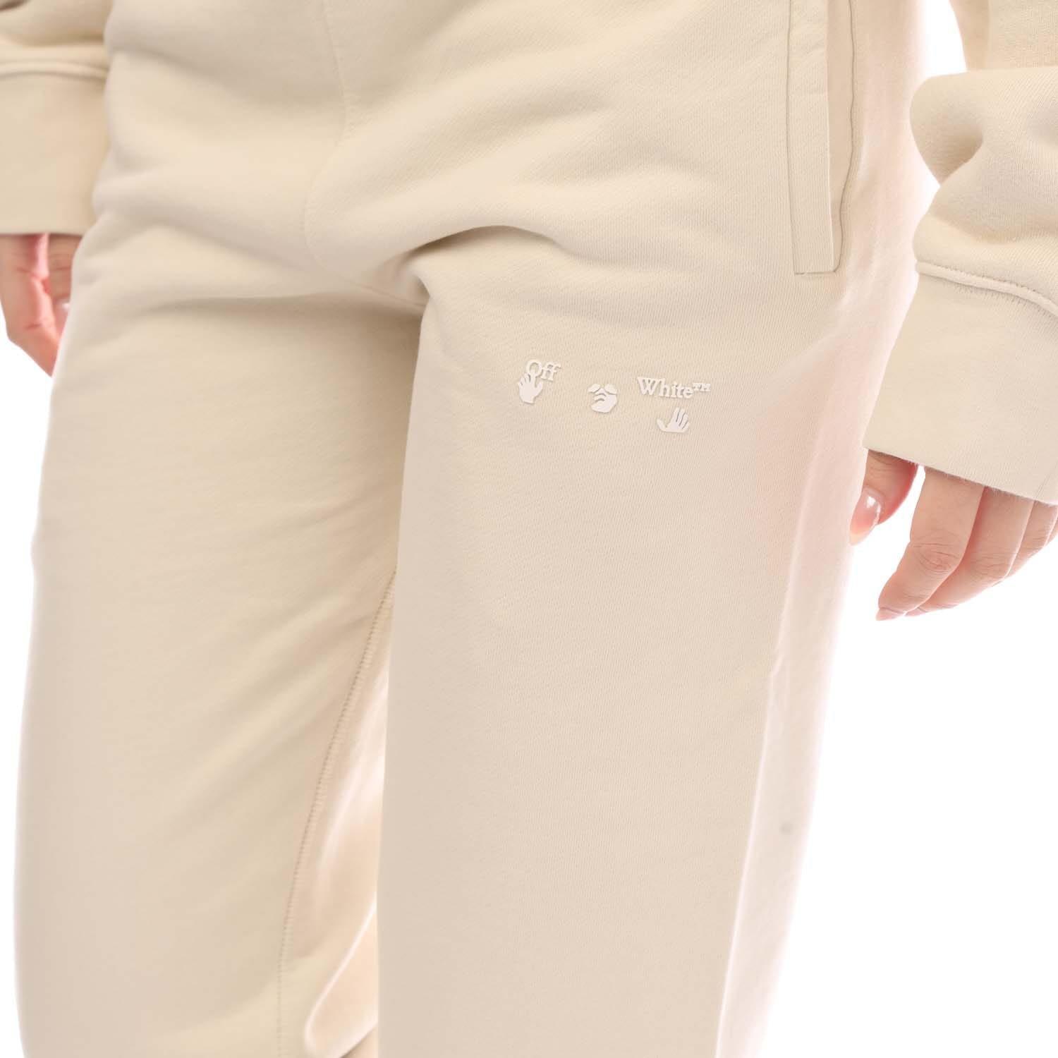 Grey White - Off White - Women's Swimming Man Sweatpants, Elasticated Waistband - 3