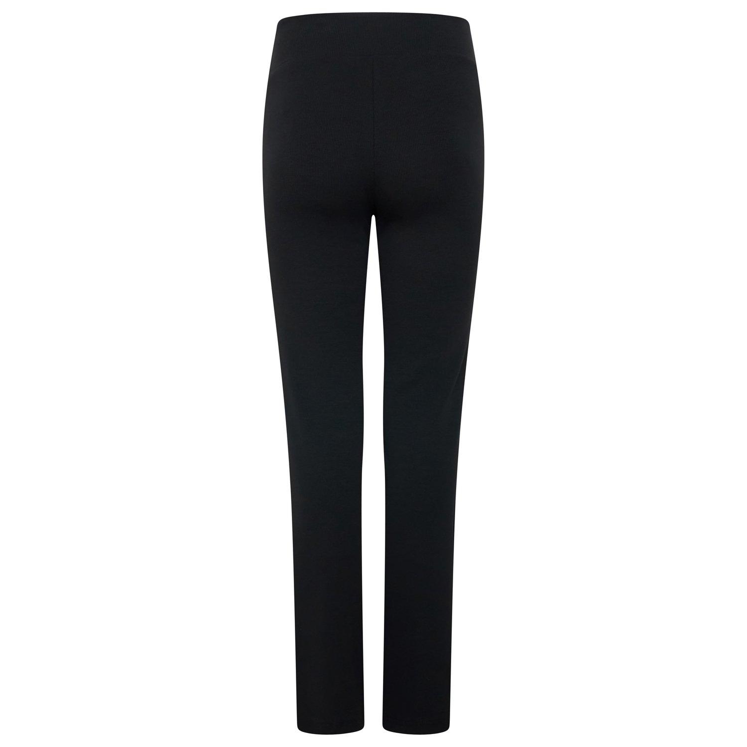 Schwarz - Gym King - Womens Ribbed Flared Black Leggings - 7