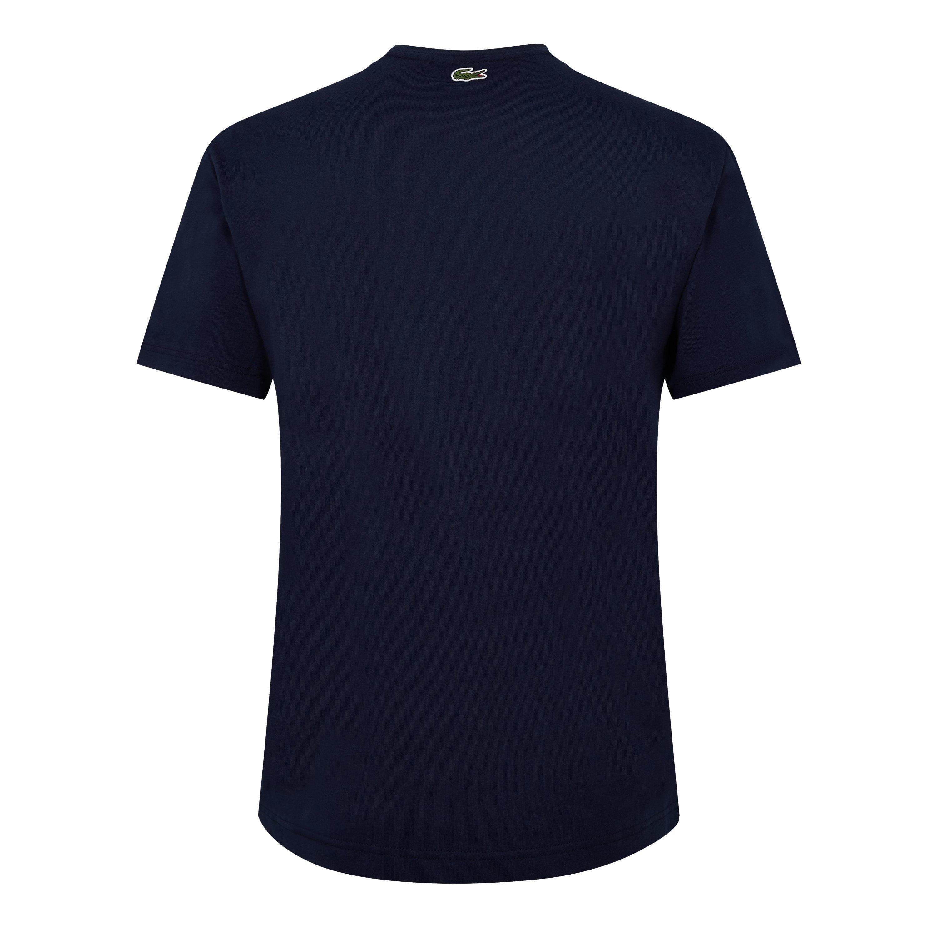 Blue - Lacoste - Monogram Print Cotton T-Shirt - 2