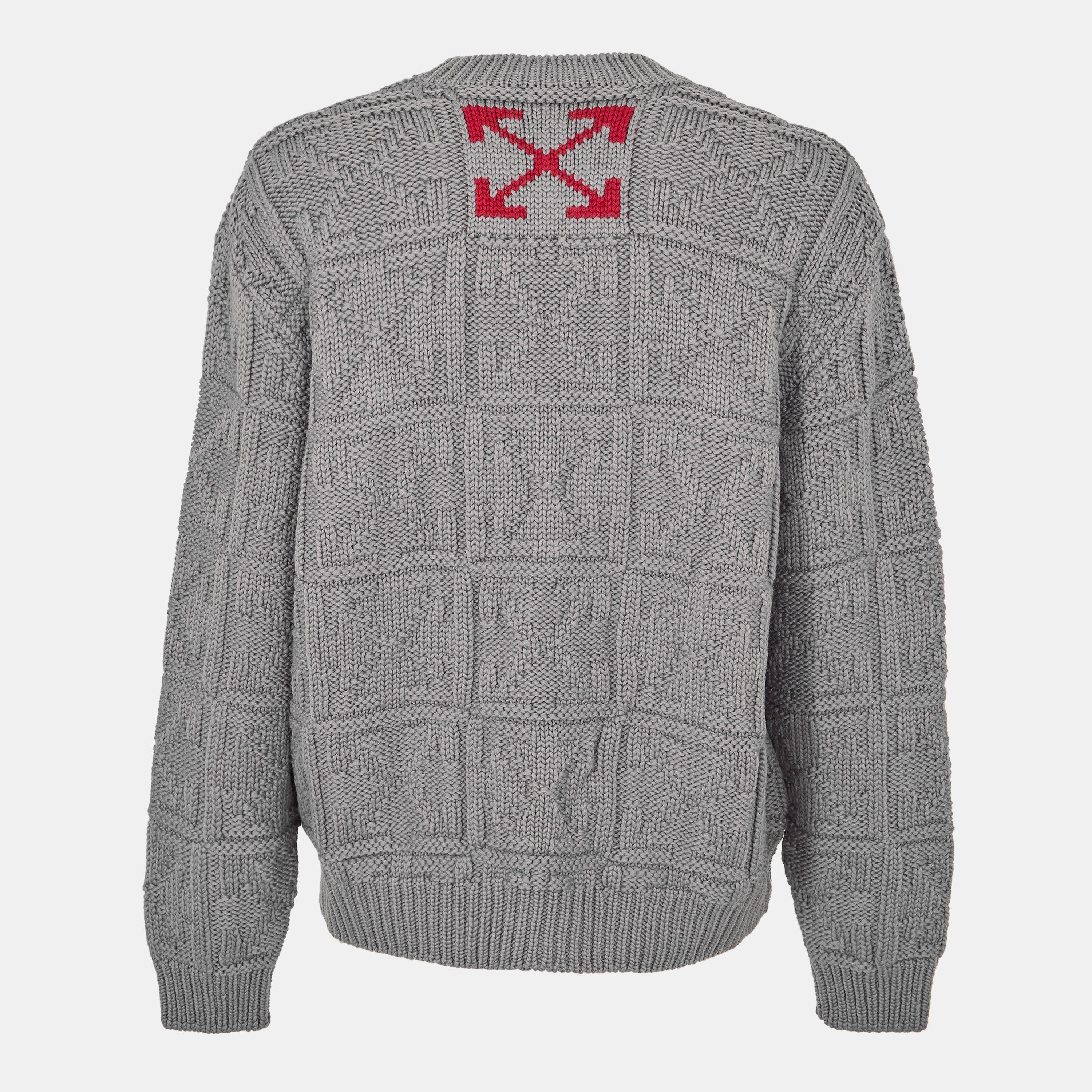 Grey - Off White - Off 3D Stitch Crew Sn53 - 2