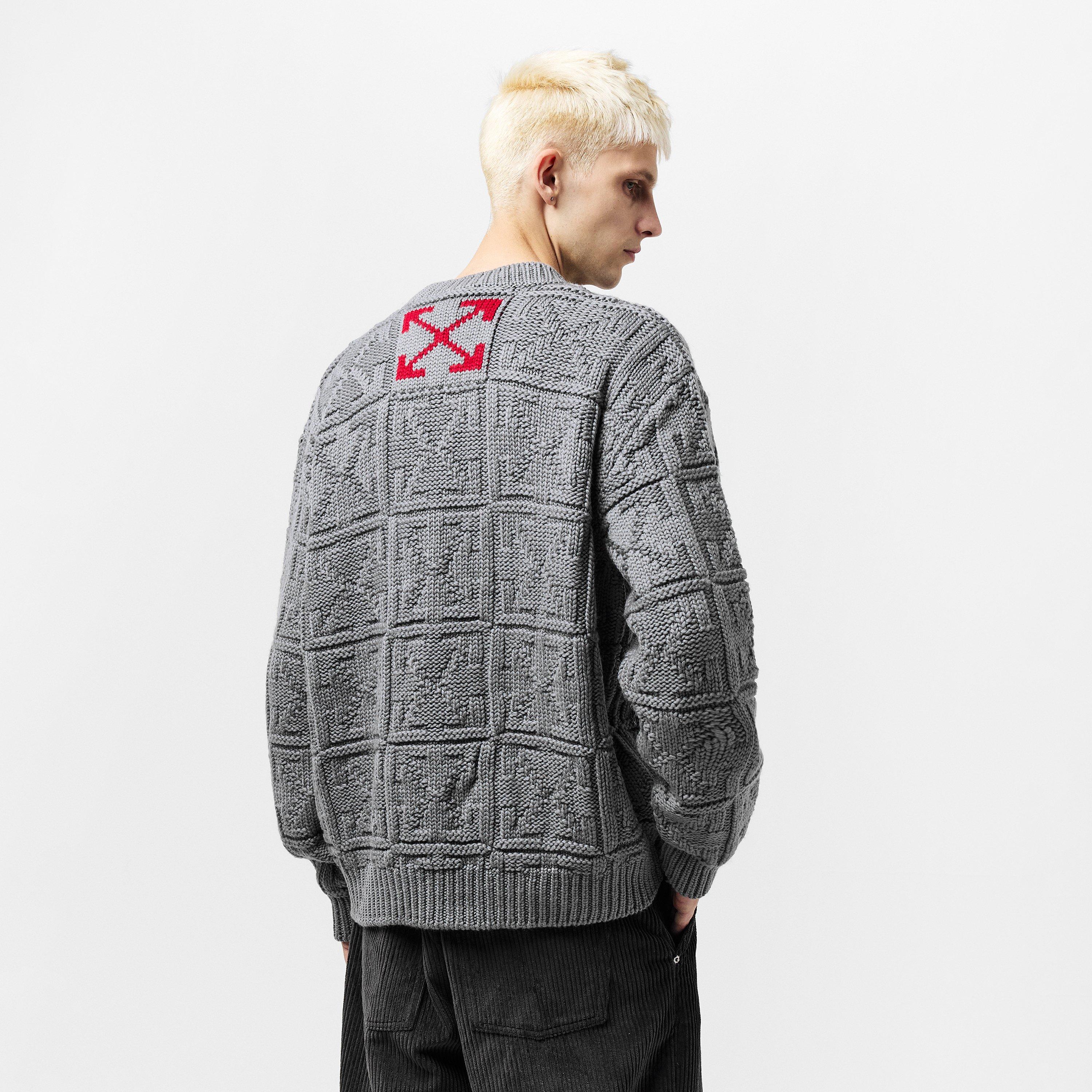 Grey - Off White - Off 3D Stitch Crew Sn53 - 4