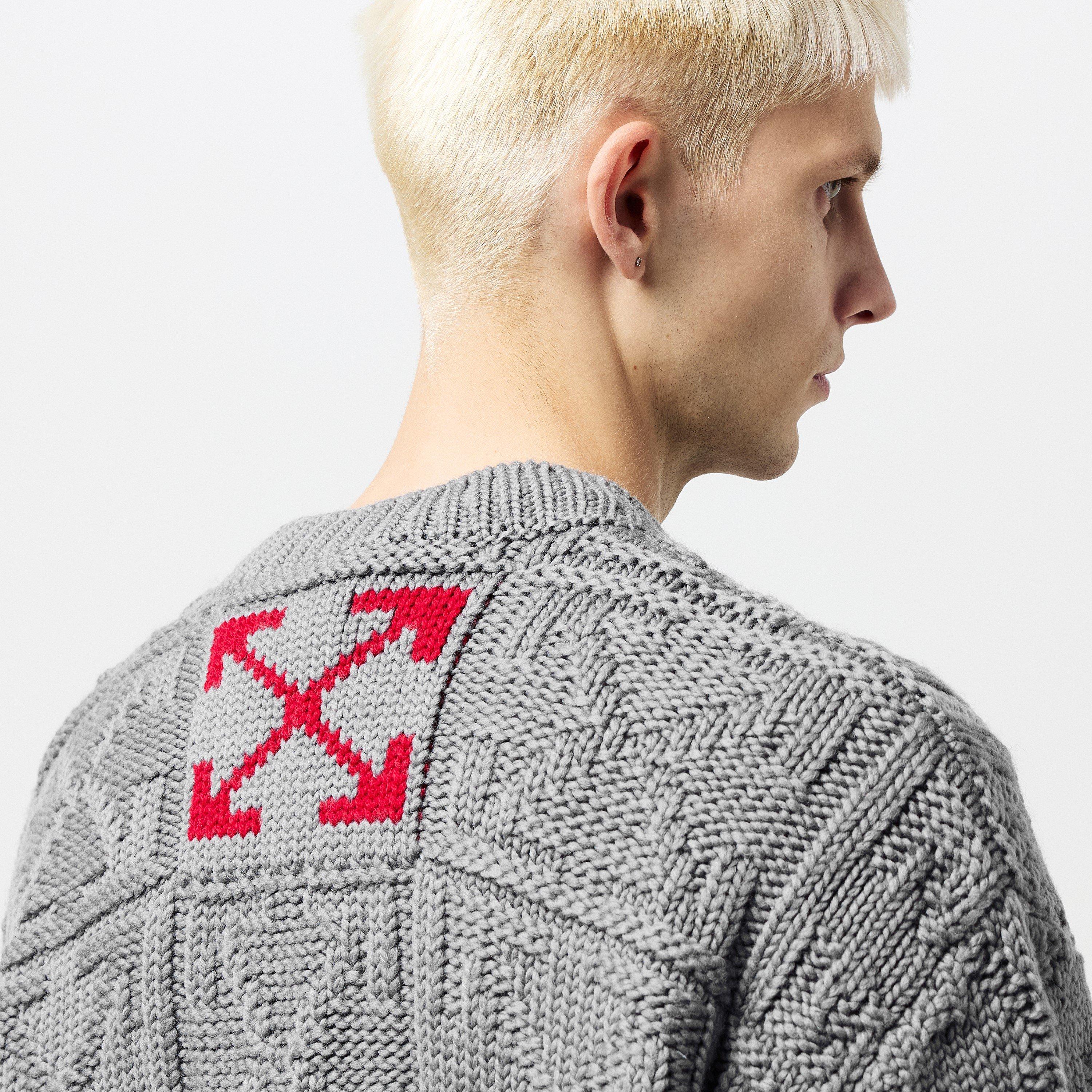 Grey - Off White - Off 3D Stitch Crew Sn53 - 5