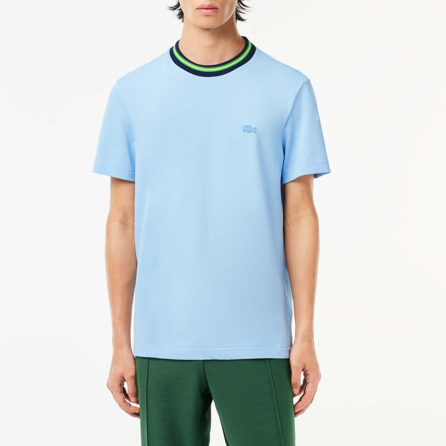 Blue - Lacoste - Stripe Collar Stretch Piqu¿ T-Shirt - 1