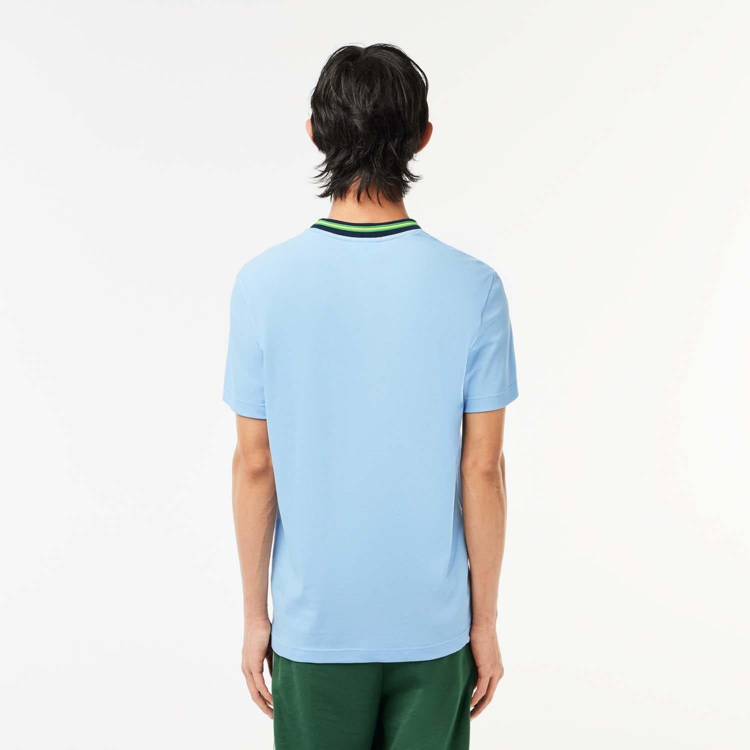 Blue - Lacoste - Stripe Collar Stretch Piqu¿ T-Shirt - 2
