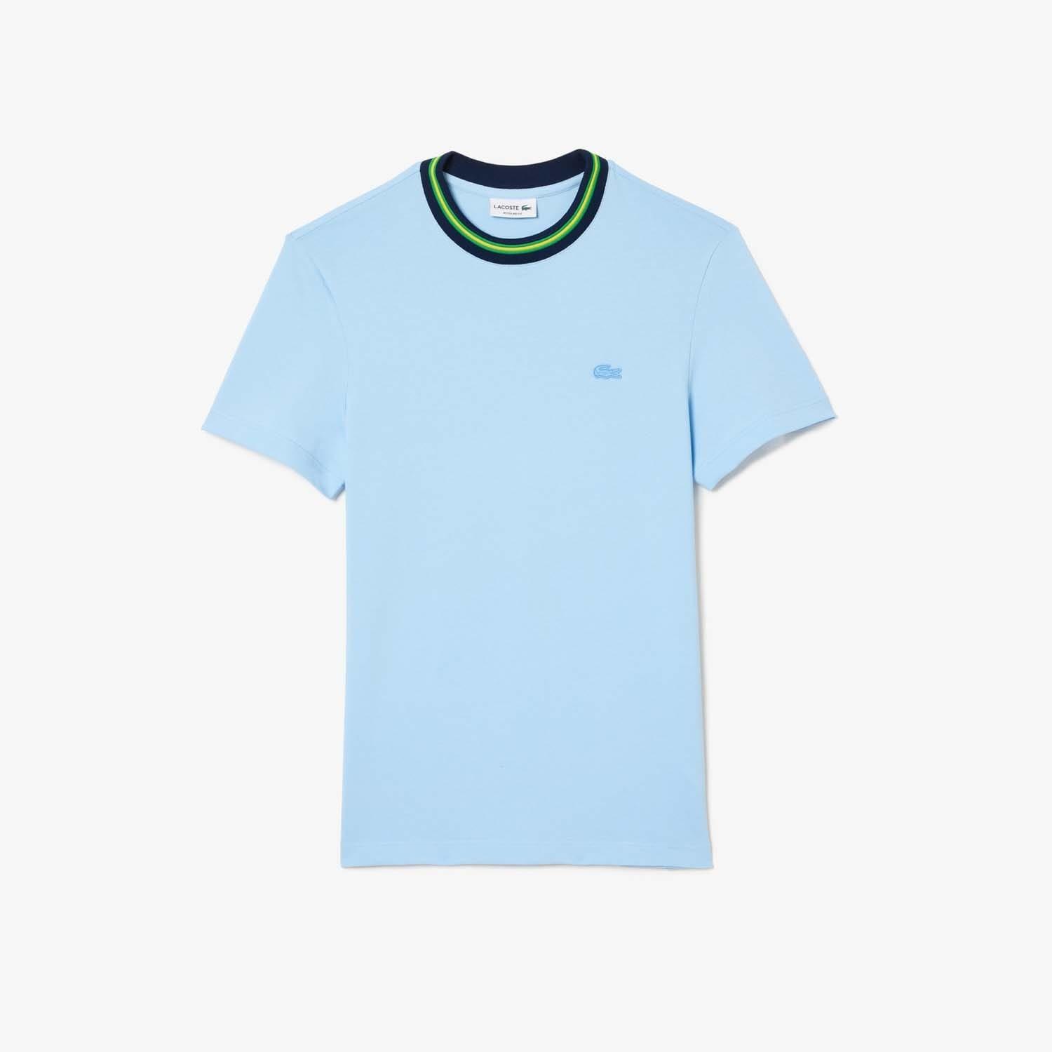 Blue - Lacoste - Stripe Collar Stretch Piqu¿ T-Shirt - 3