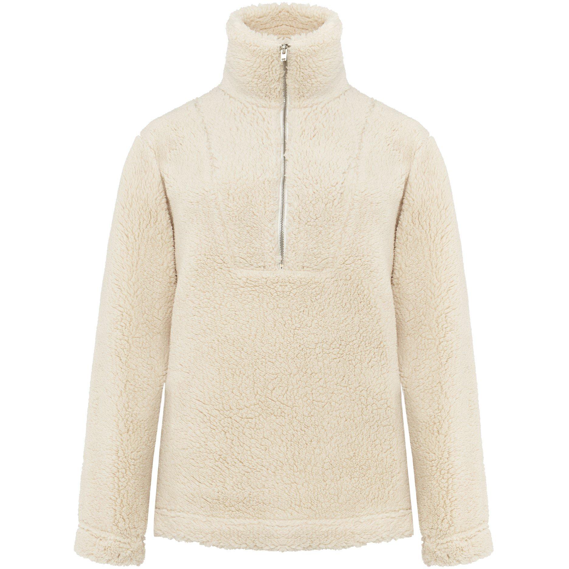 Phase Eight Women's Ione Borg Zip Funnel Neck Jacket - Cream - 12