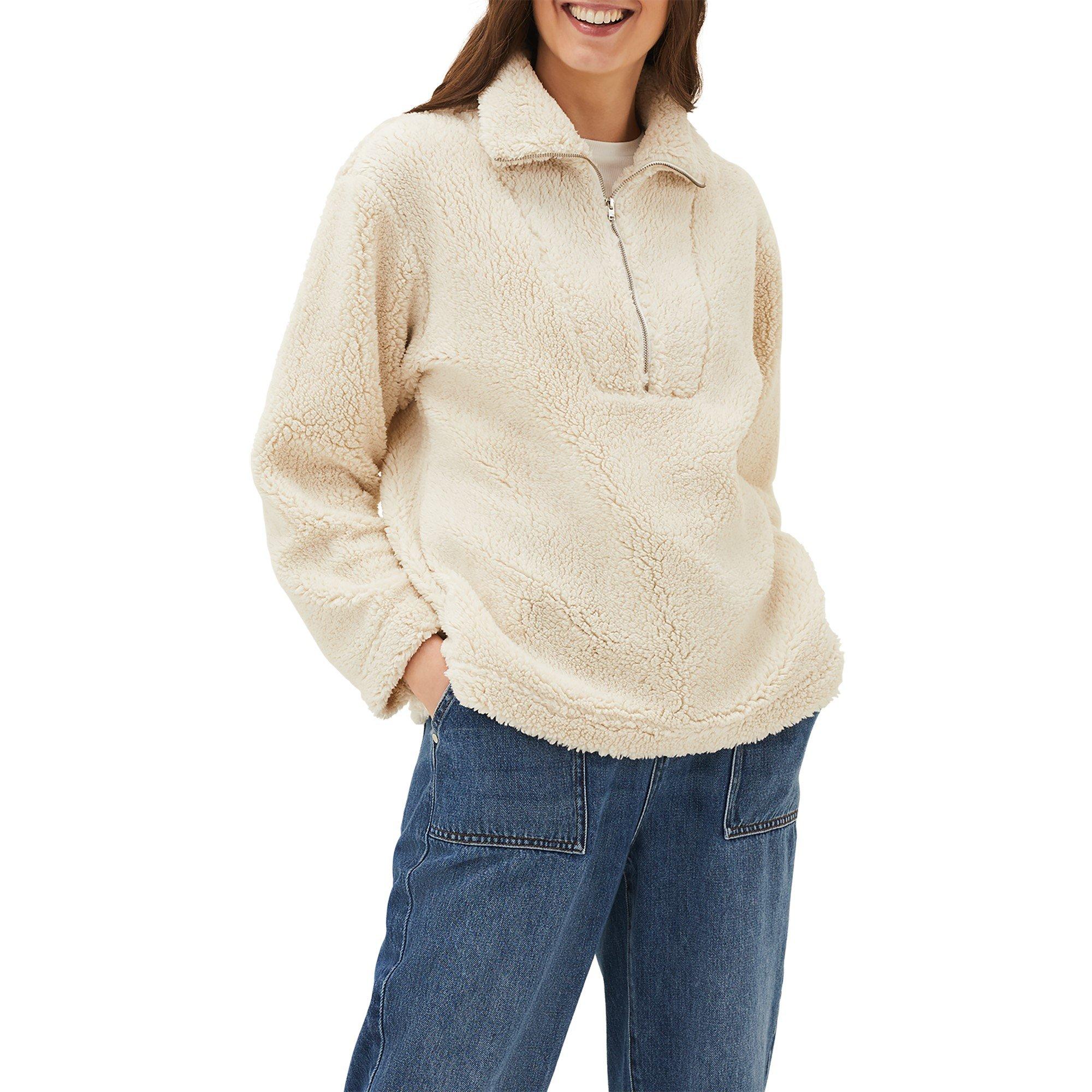 Cream - Phase Eight - Women's Ione Borg Zip Funnel Neck Jacket - 2