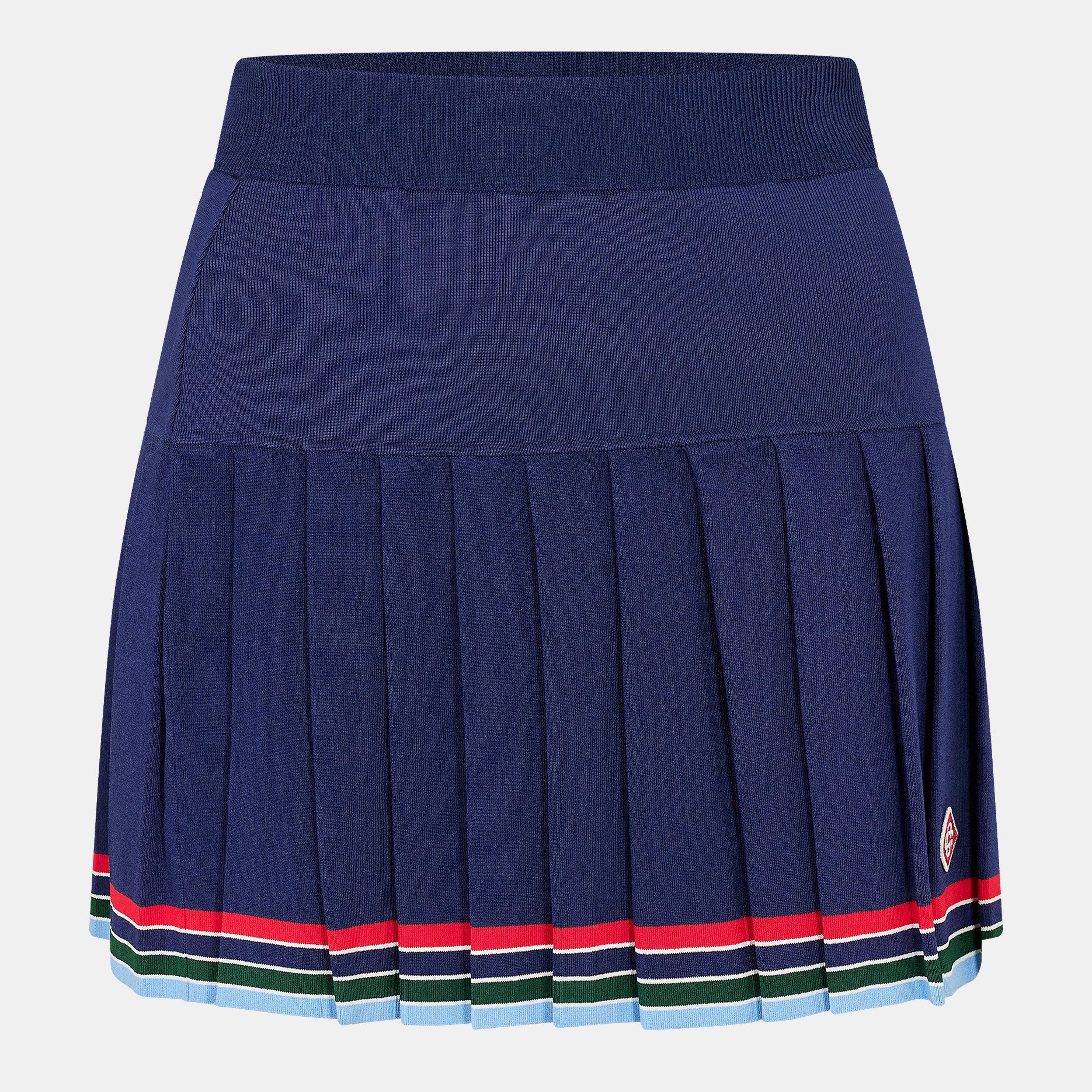 Casablanca Women's Baseball High Waisted Mini Skirt - Blue - 12 (M)