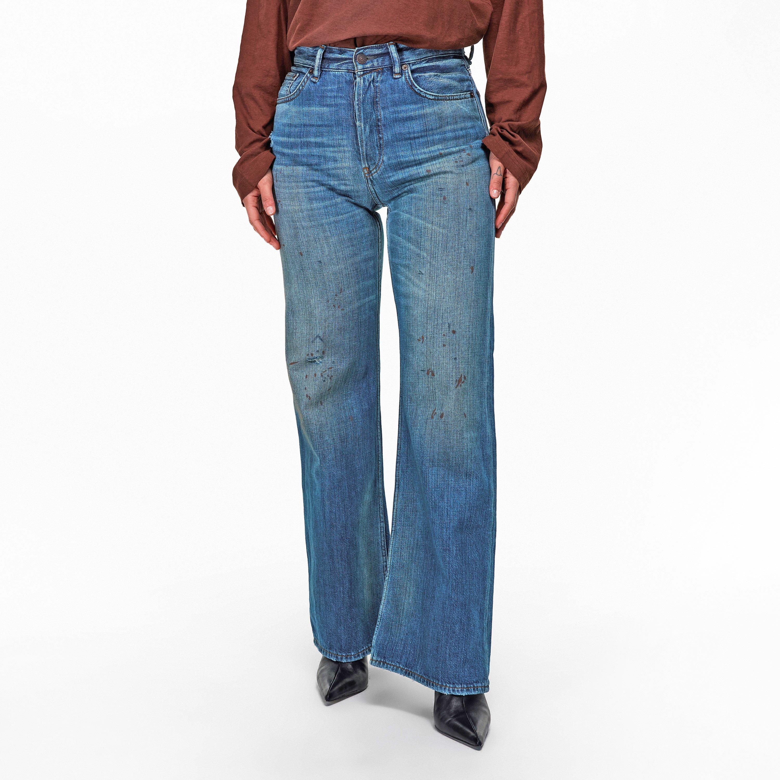 Mid Blue - Acne Studios - Women's Mid Blue Wide Leg Jeans - 3