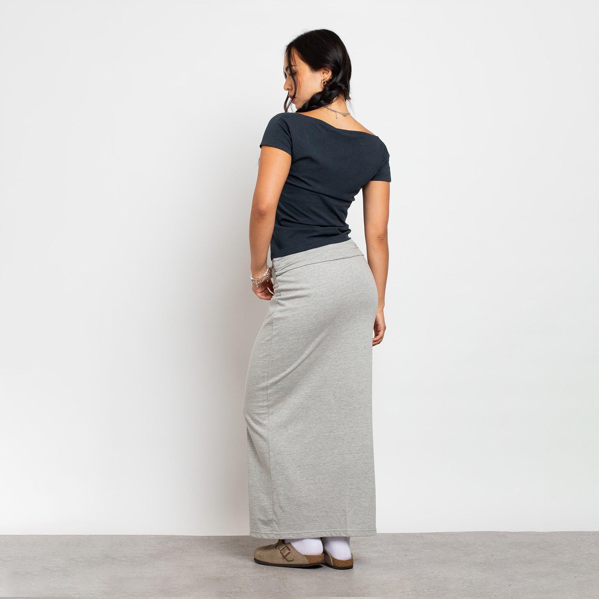 GREY MARL - Daisy Street - Over Waistband Maxi Skirt - 3