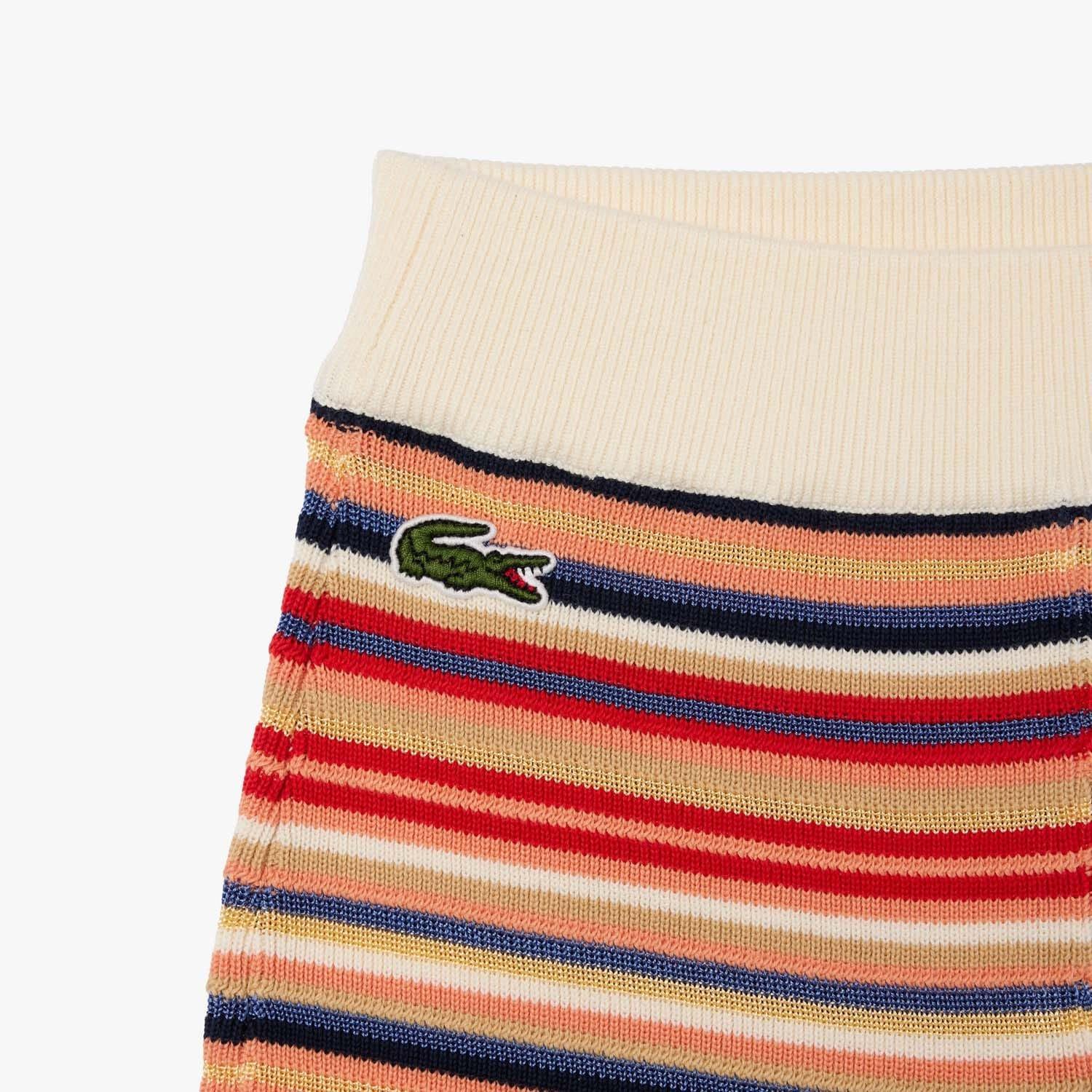 Multi Colour - Lacoste - Contrast Waist Striped Cotton Shorts - 4