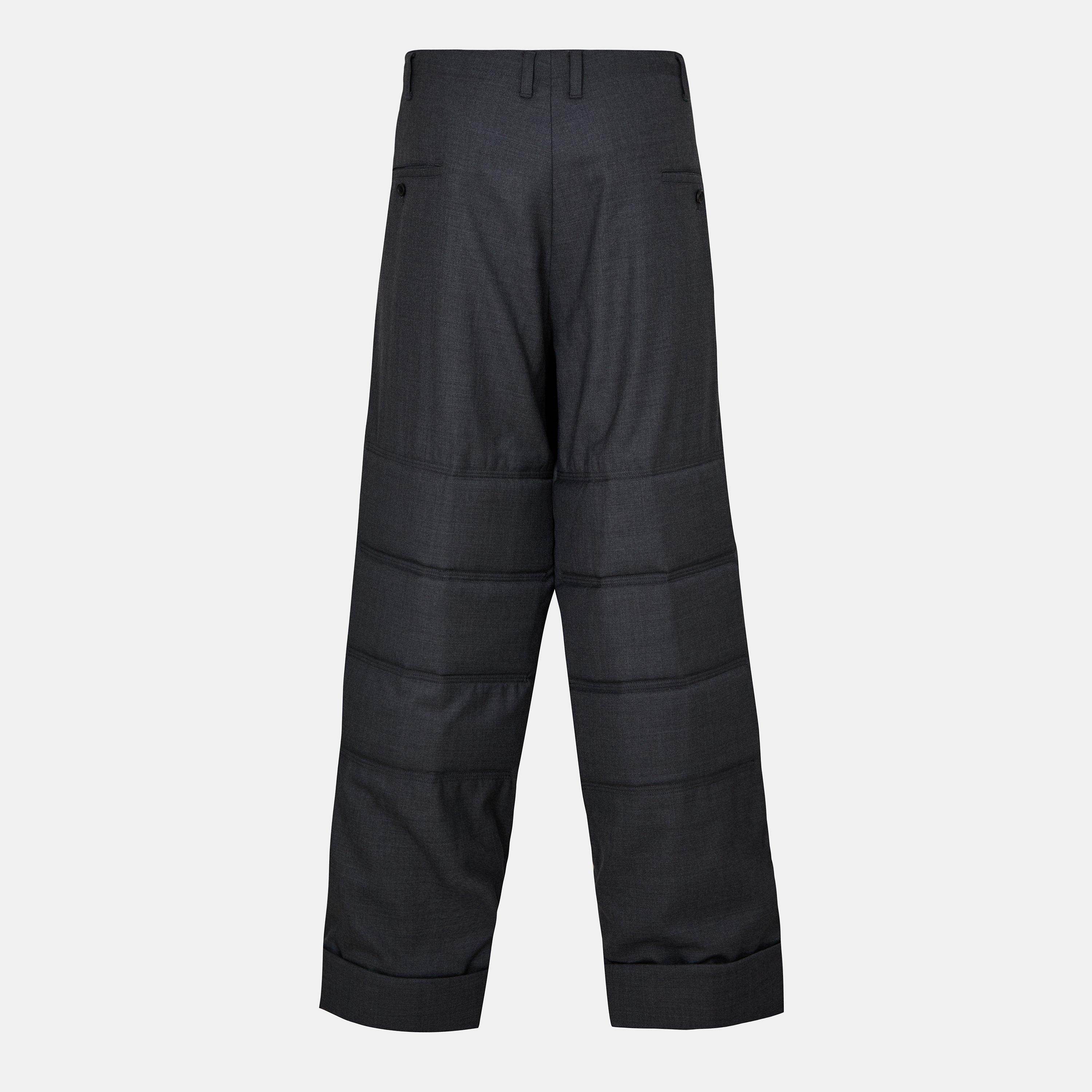 Black - Yohji Yamamoto - Men's Cuffed Trousers - 2