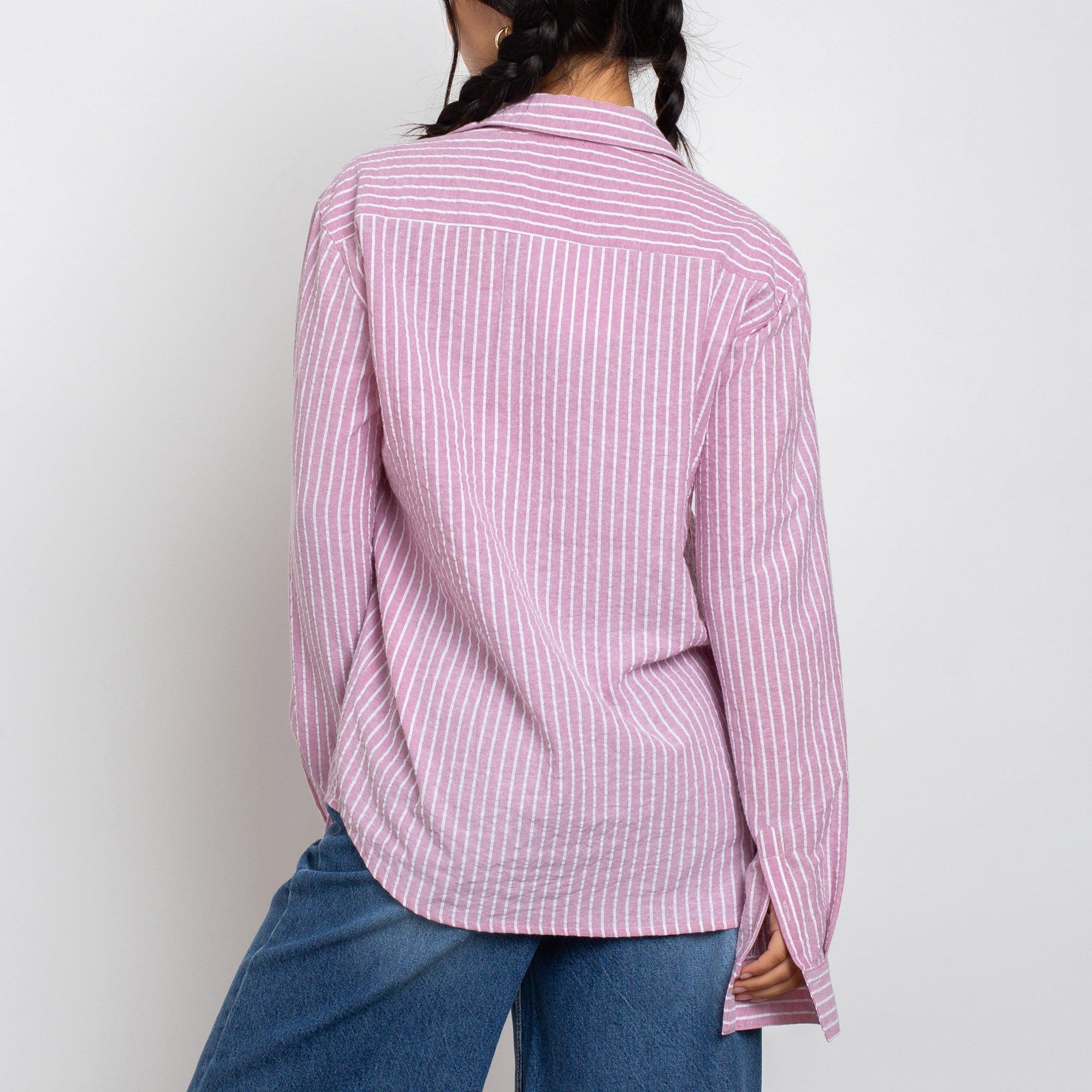 PINK STRIPE - Daisy Street - Womens Relaxed Fit Stripe Shirt - 2